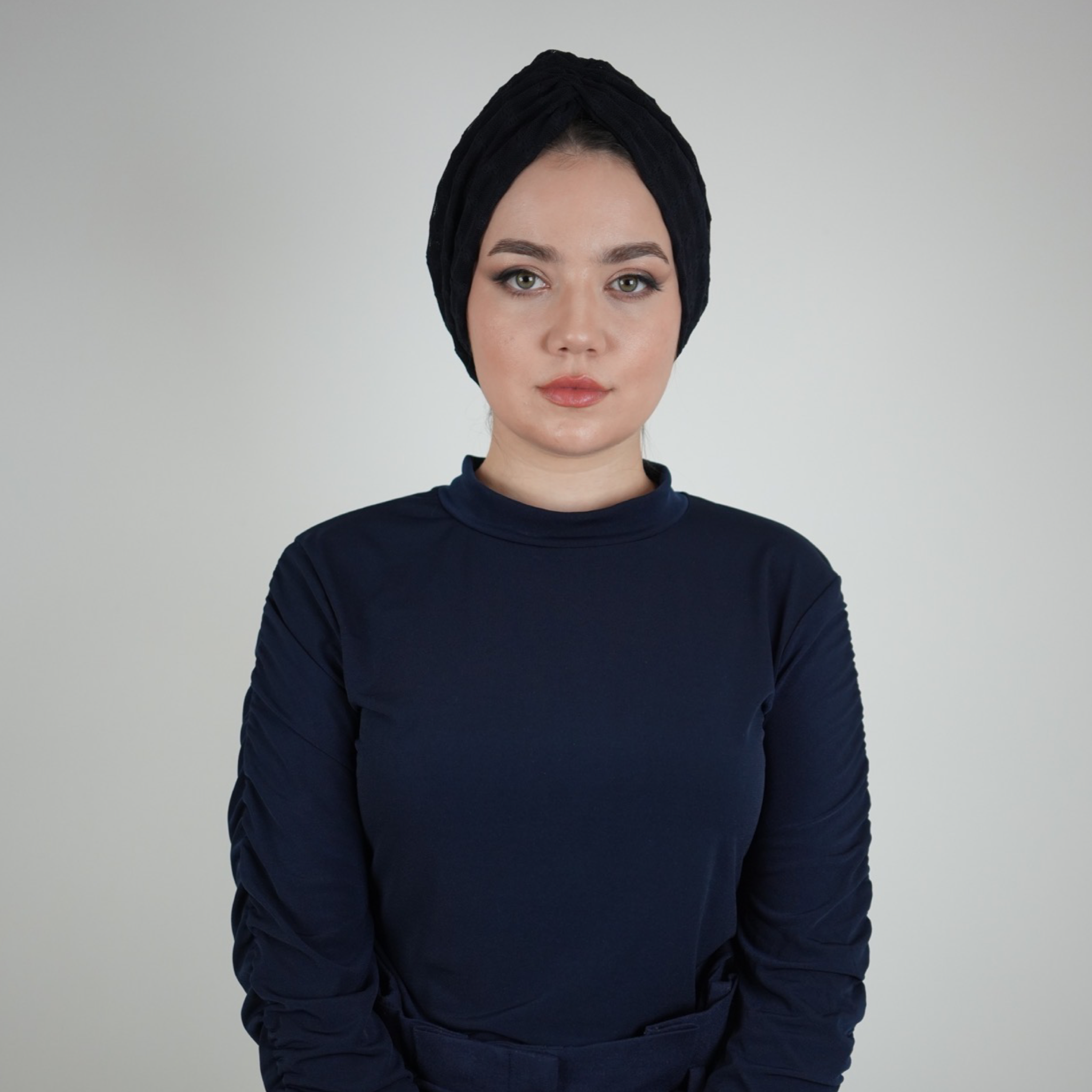 Betulle Büzgüllü Bone - Çift Taraflı - Esnek Tül Kumaş - Siyah Renk - BitterColors