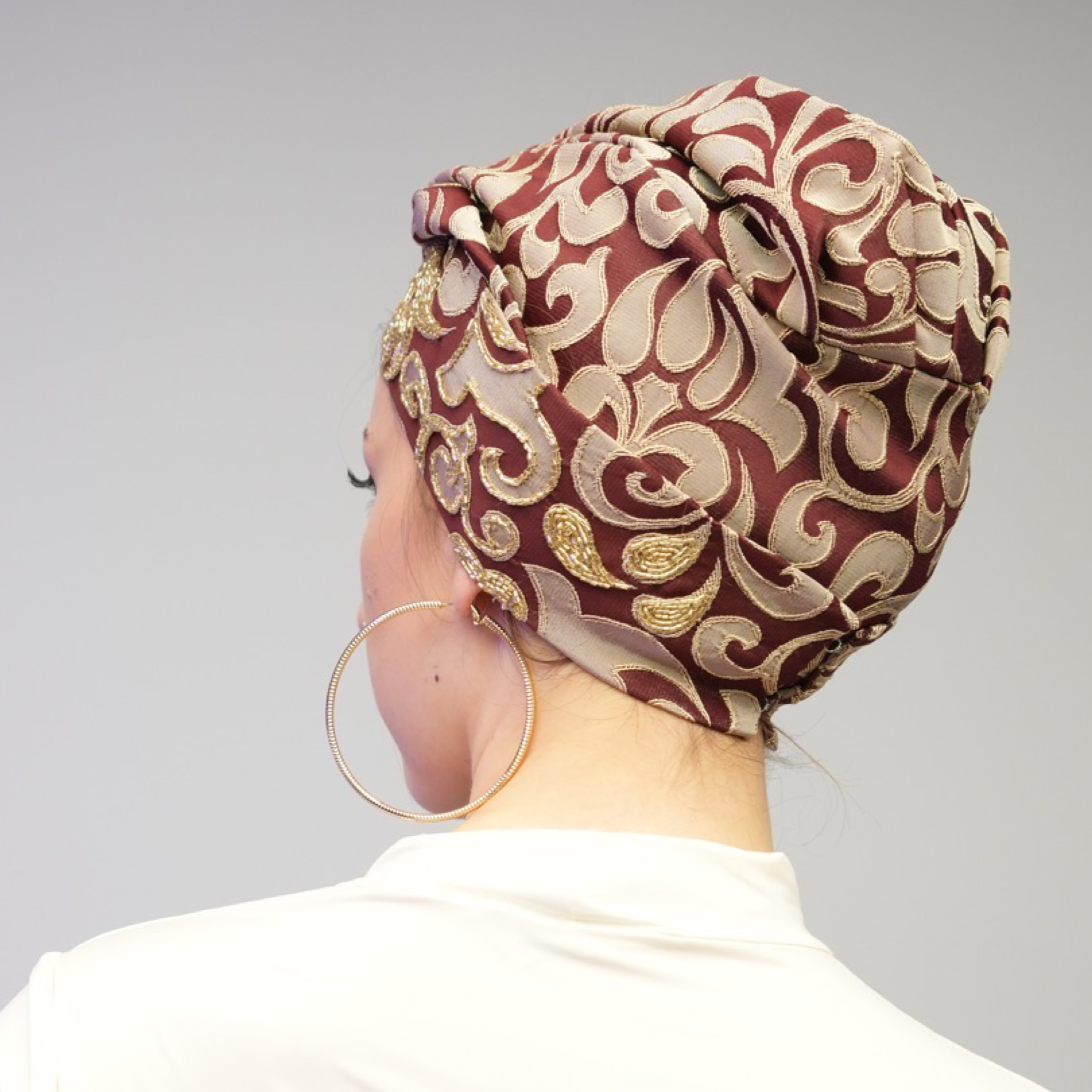 Boncuk İşlemeli Bone - Portatif Bant Detayı - Çok Renkli - BitterColors