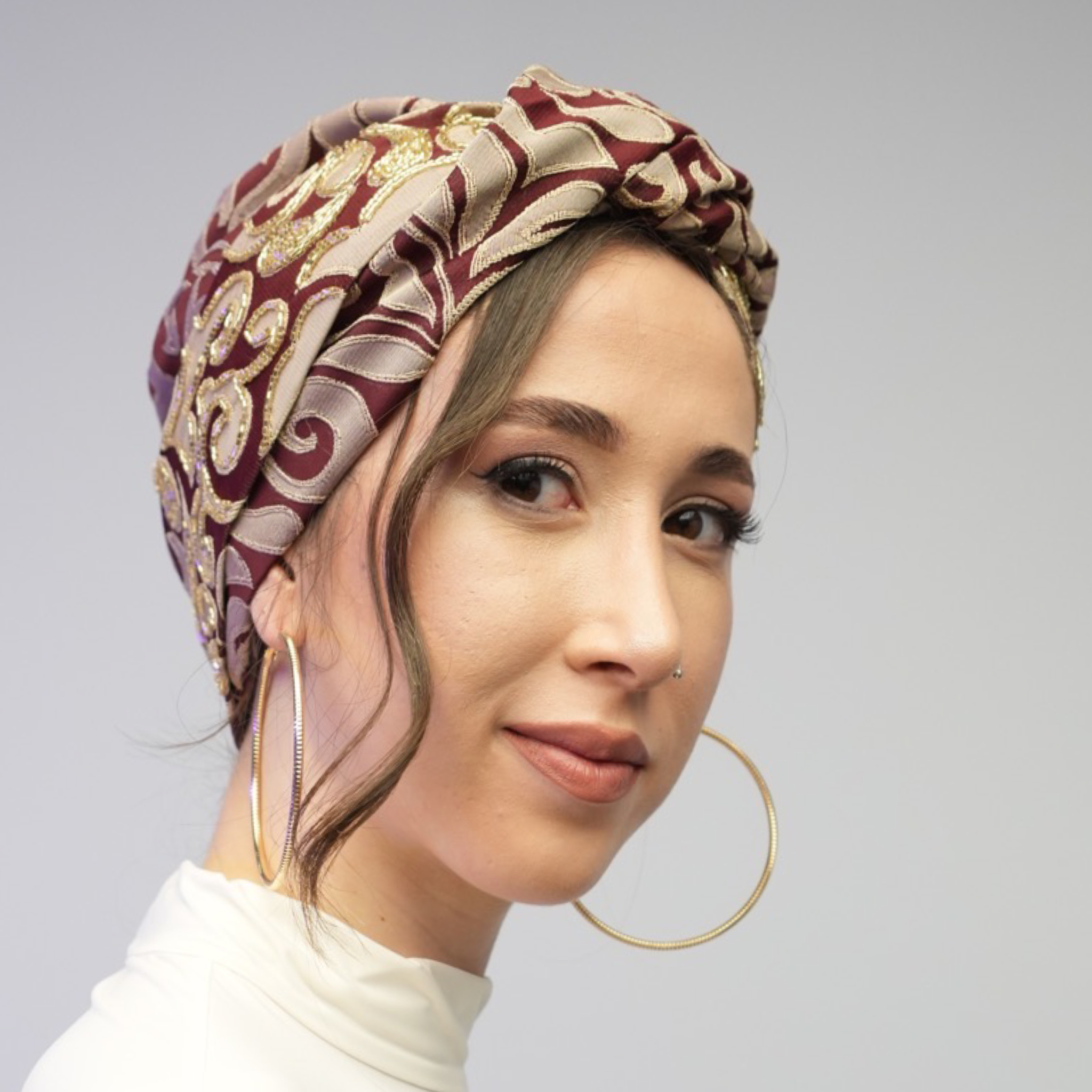 Boncuk İşlemeli Bone - Portatif Bant Detayı - Çok Renkli - BitterColors