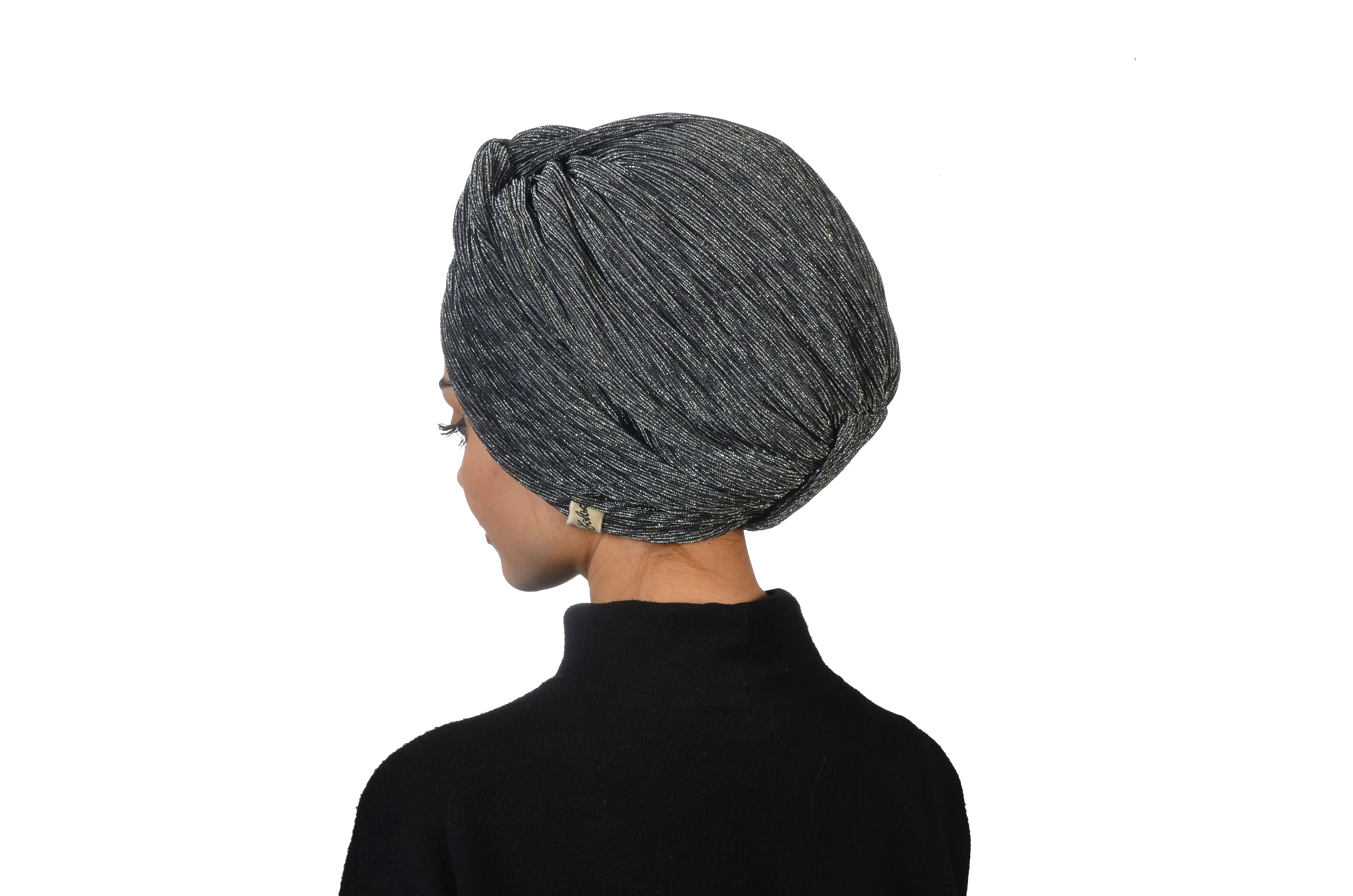 Burgulu Bone - Pliseli Simli Kumaş - Gümüş Renk - BitterColors