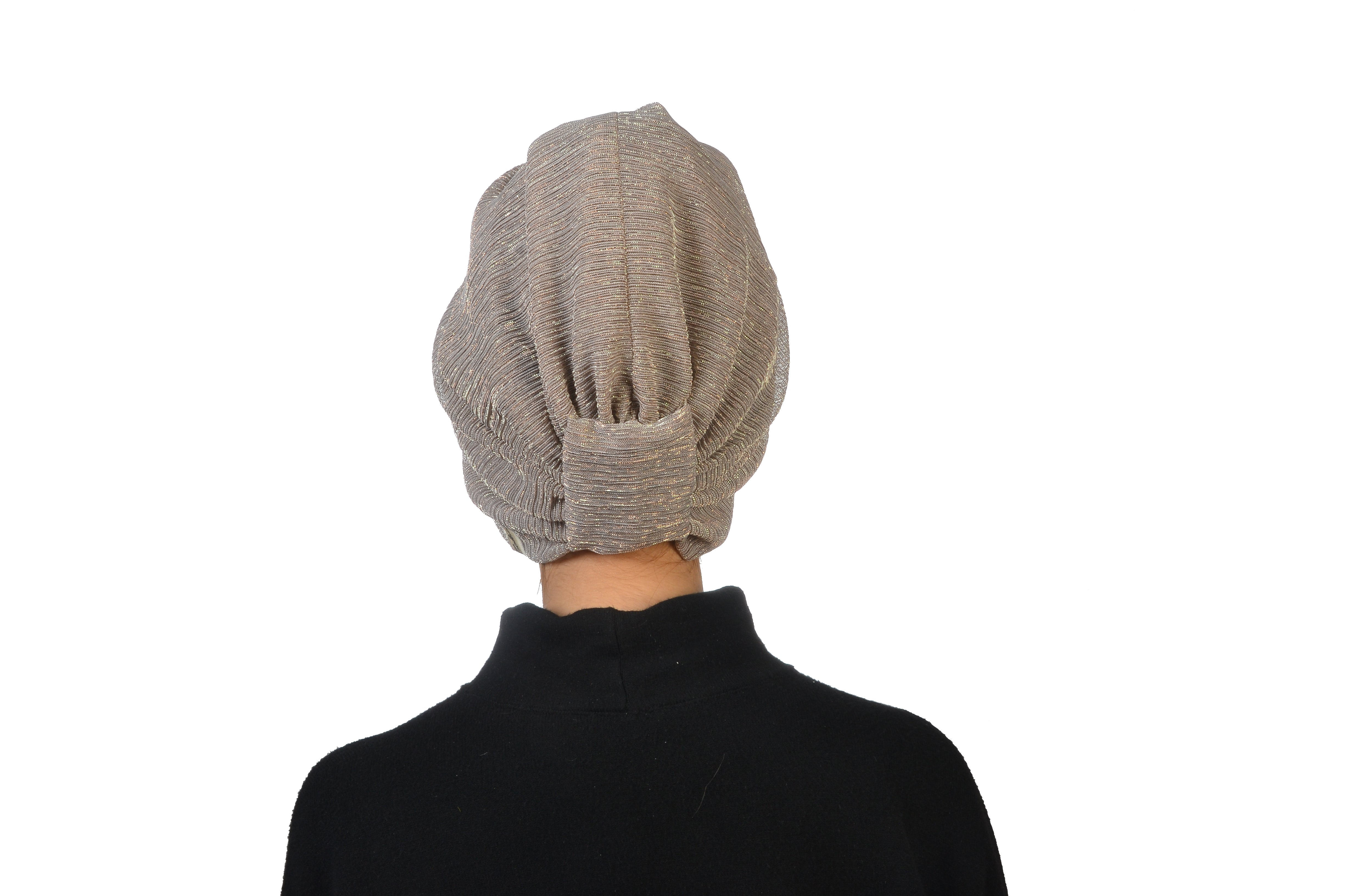 Burgulu Bone - Simli Pilise Kumaş - Krem Rengi - BitterColors