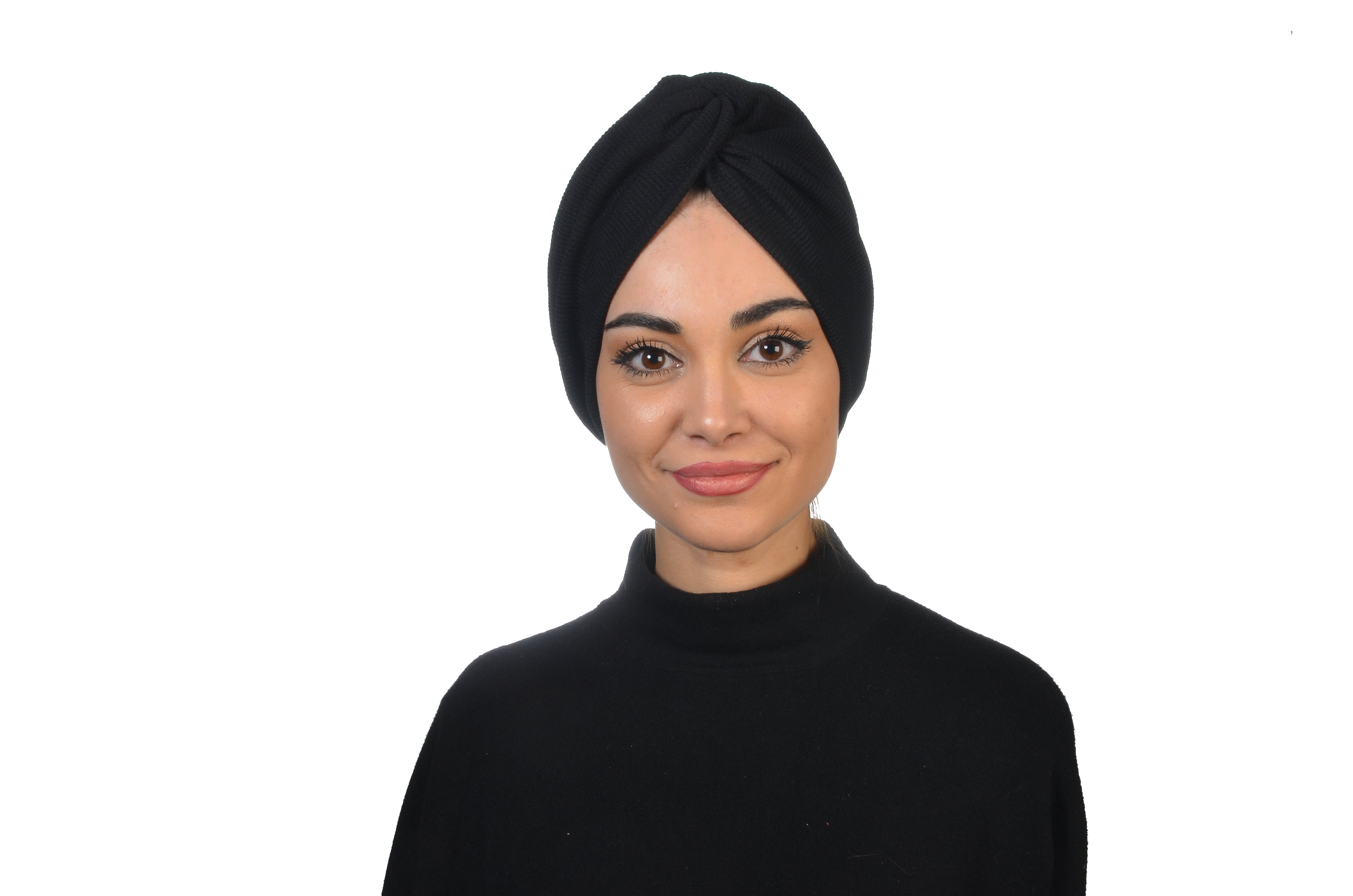 Twisted Comfy Black - Burgulu Bone - Esnek Triko Kumaş - Siyah Renk - BitterColors