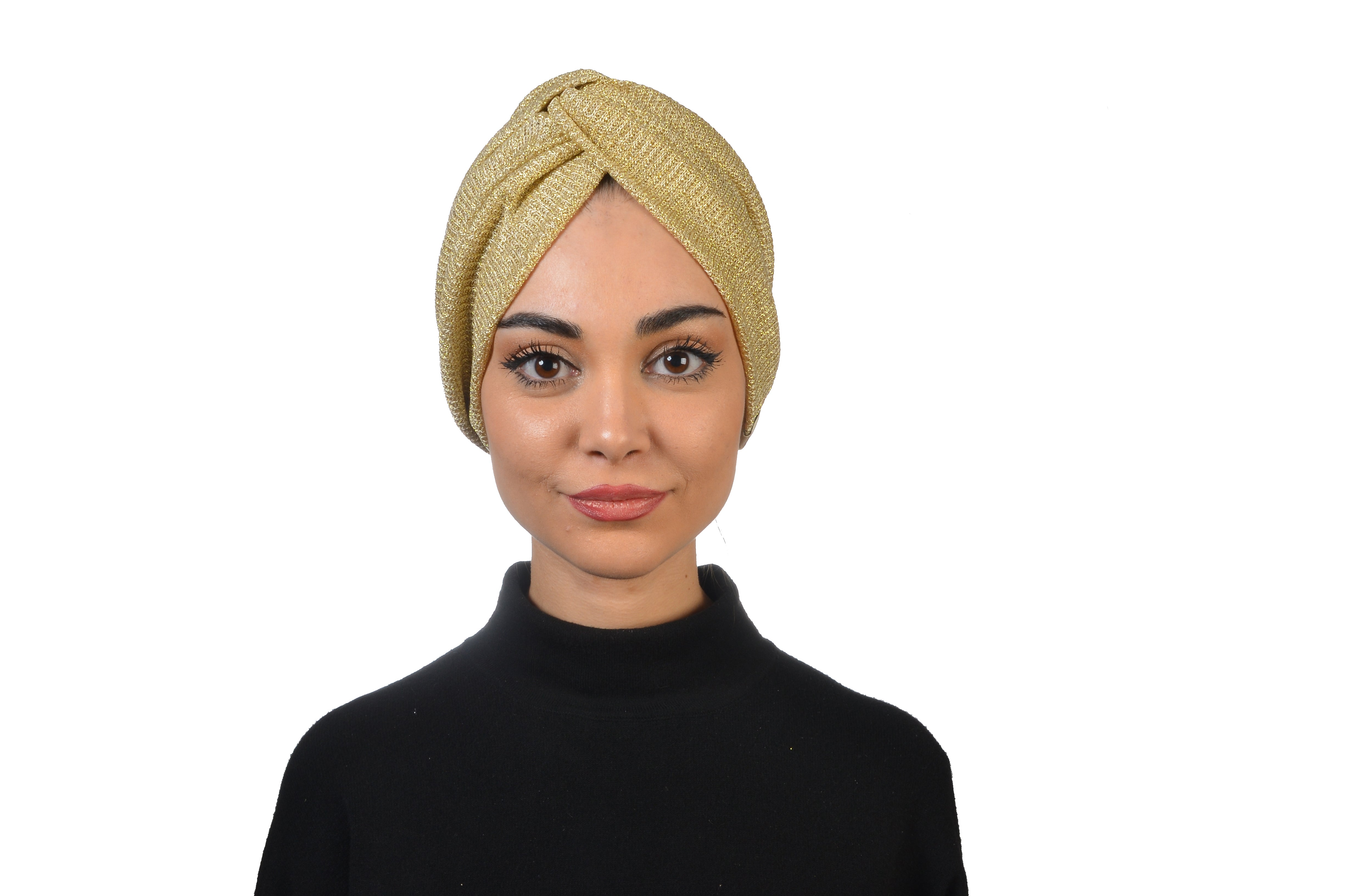 Burgulu Örme Bone - Esnek Triko Kumaş - Altın Rengi - BitterColors