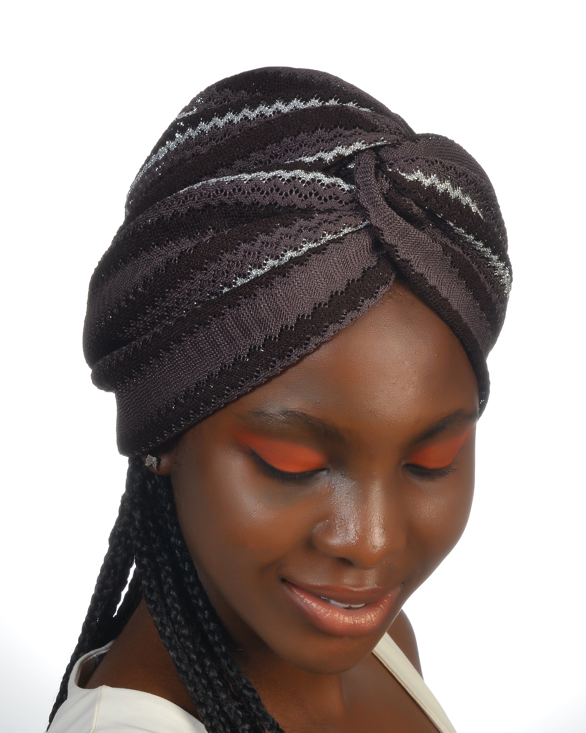 Twisted Bitter Burgulu Bone - Esnek Triko Simli Kumaş - Çok Renkli - Kahverengi Gri BitterColors