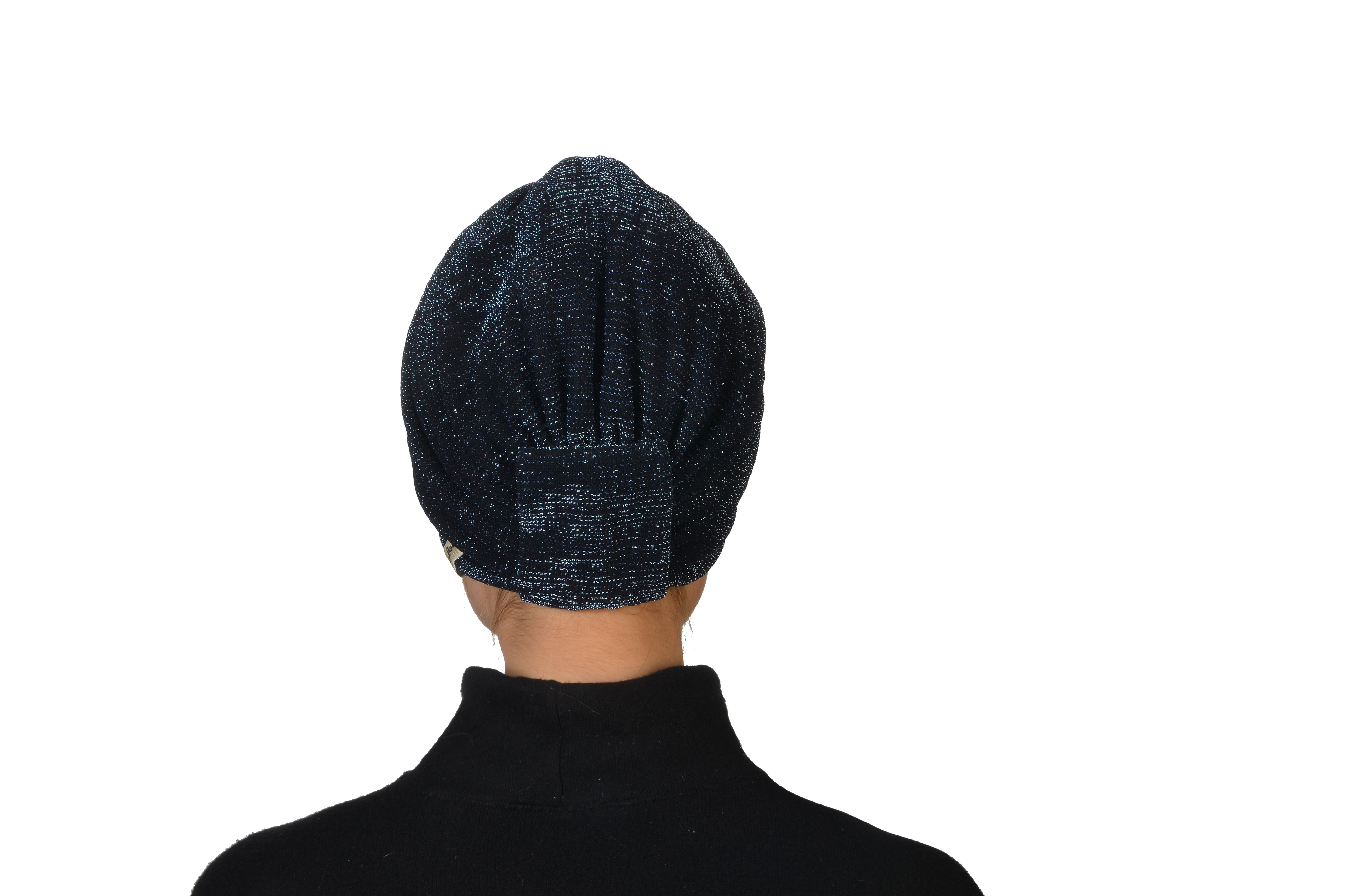 Burgulu Gece Mavisi Bone - Esnek Simli Kumaş - Çift Taraflı - BitterColors