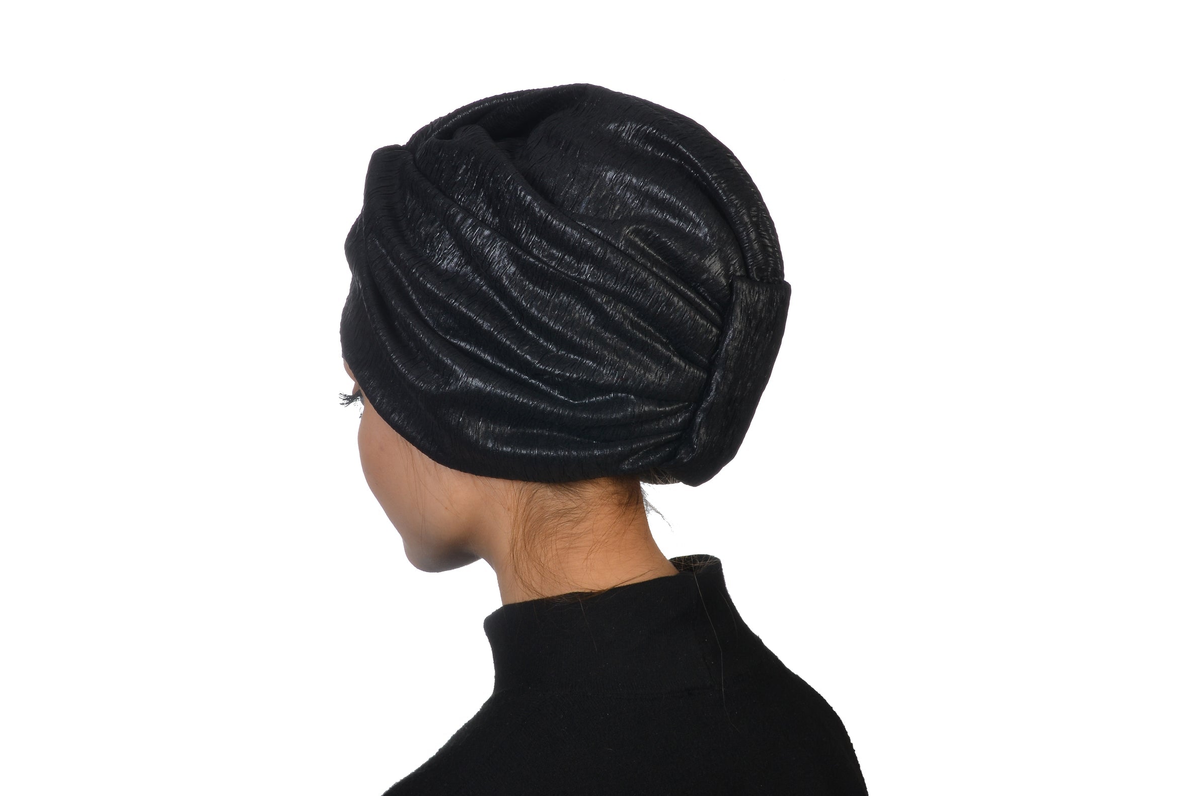 Crinkle Burgulu Bone - Likralı Örme Kumaş - Siyah Renk - BitterColors