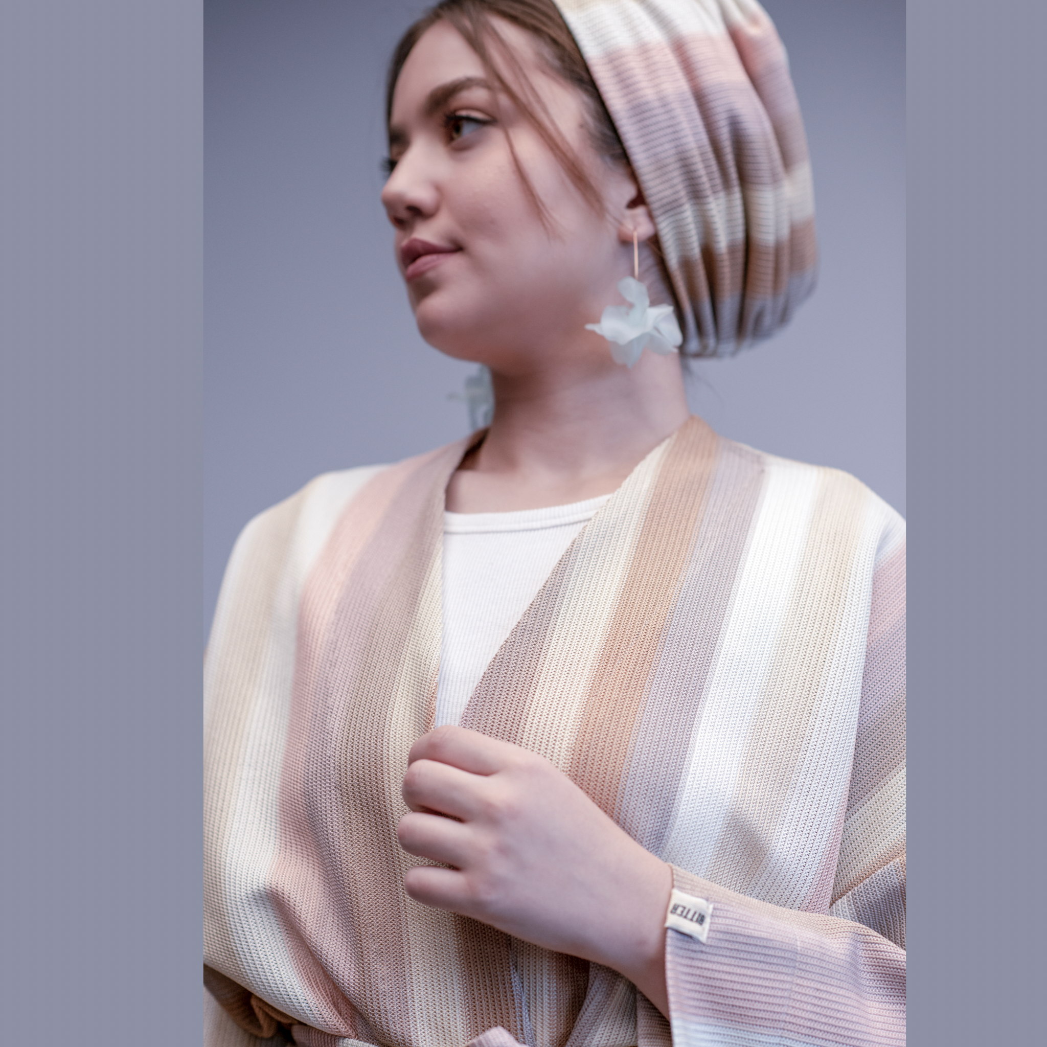 Uzun Kollu Kimono Ceket - Astarsız - Çok Renkli - BitterColors