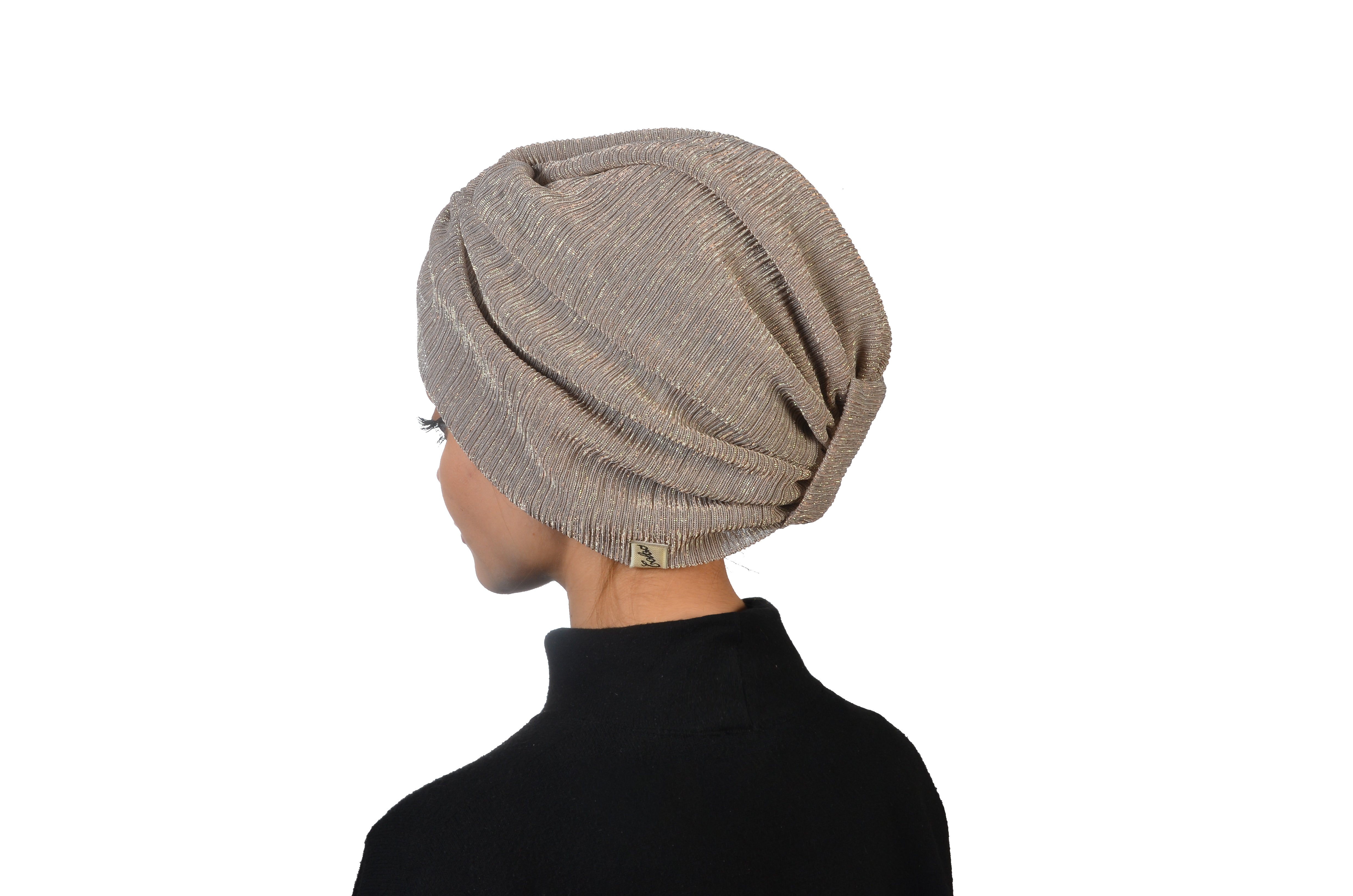 Burgulu Bone - Simli Pilise Kumaş - Krem Rengi - BitterColors