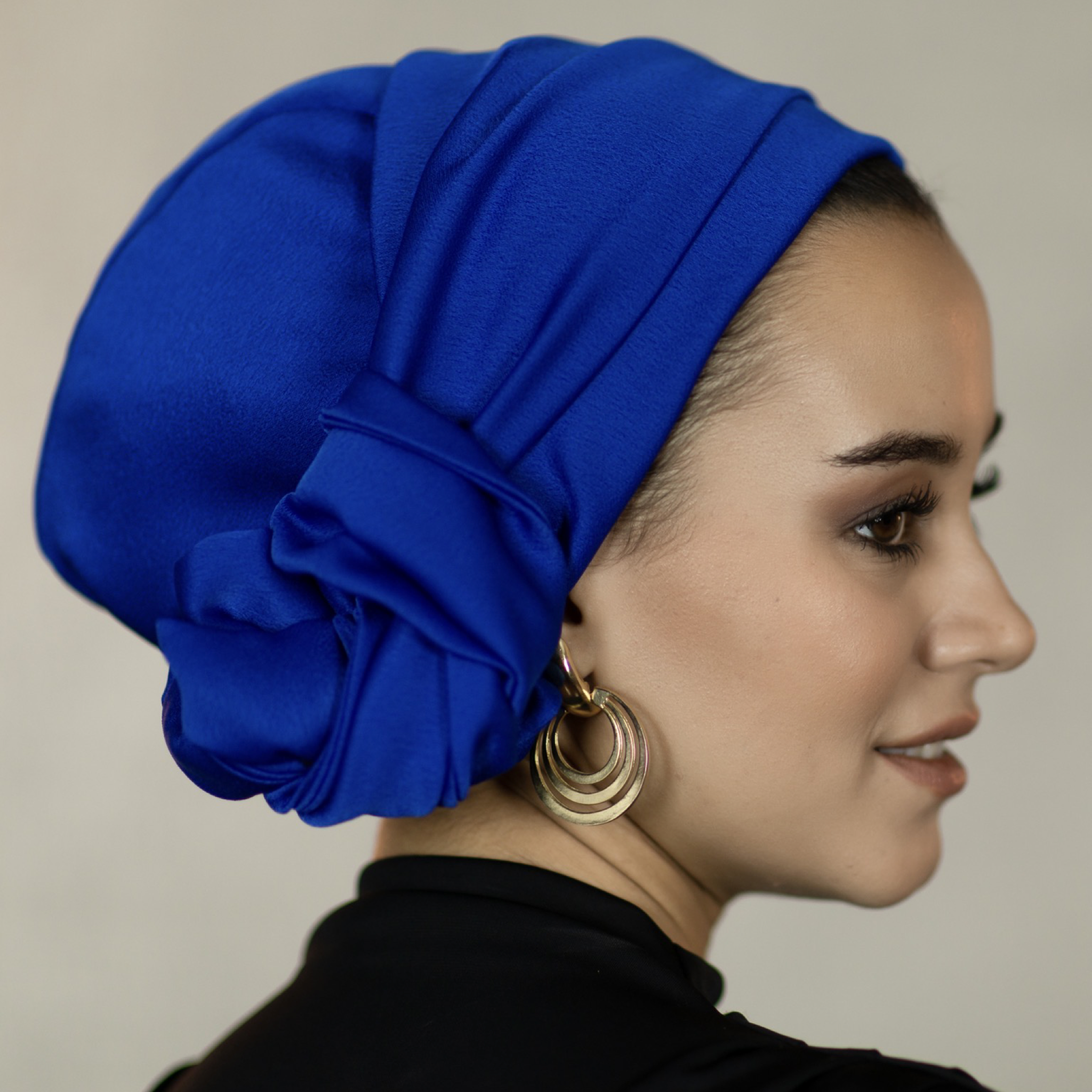 Dubai Krep Saten Bone - Bağlamalı Bone - BitterColors