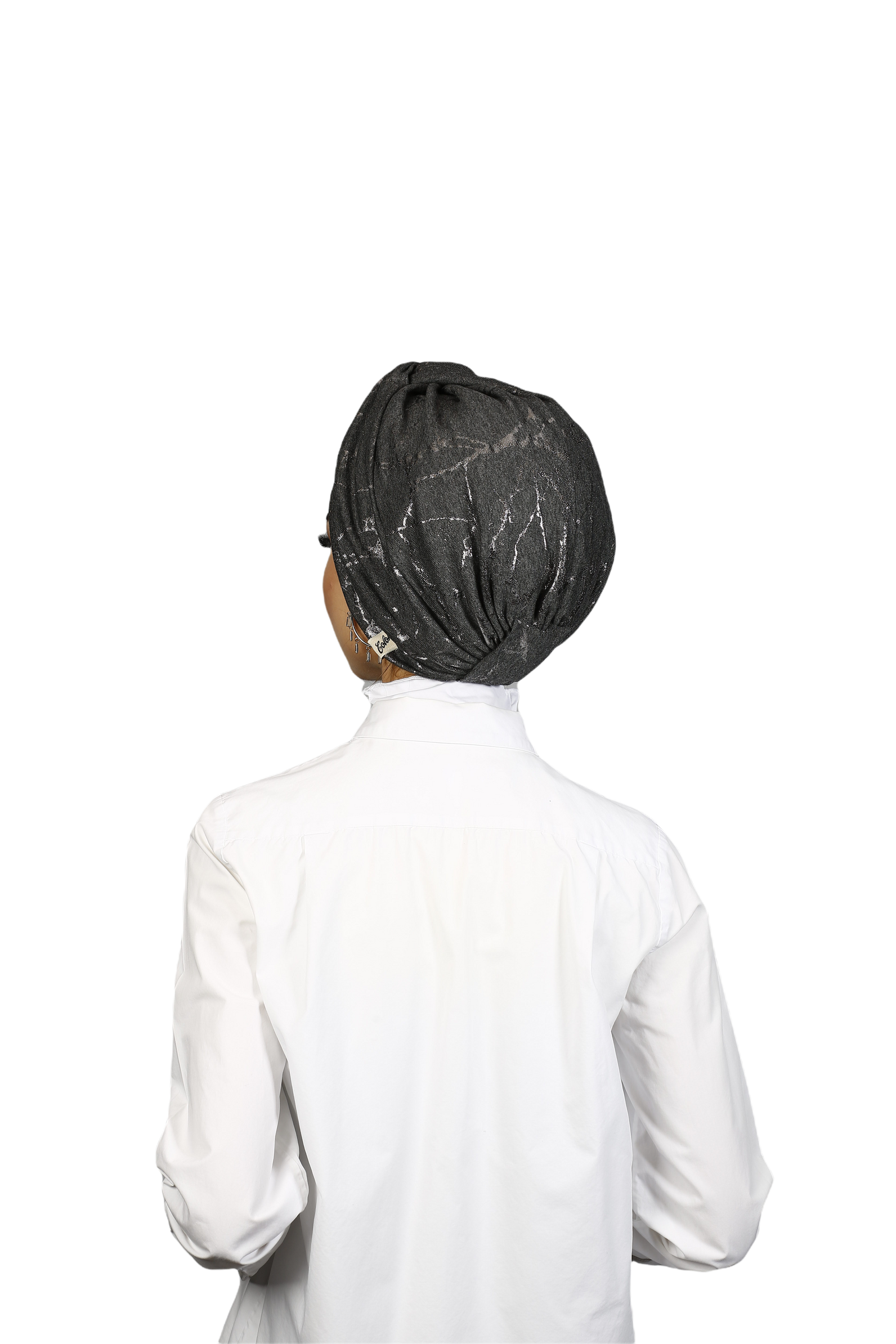 Burgulu Penye Bone - Simli Kumaş - Antrasit Rengi - BitterColors