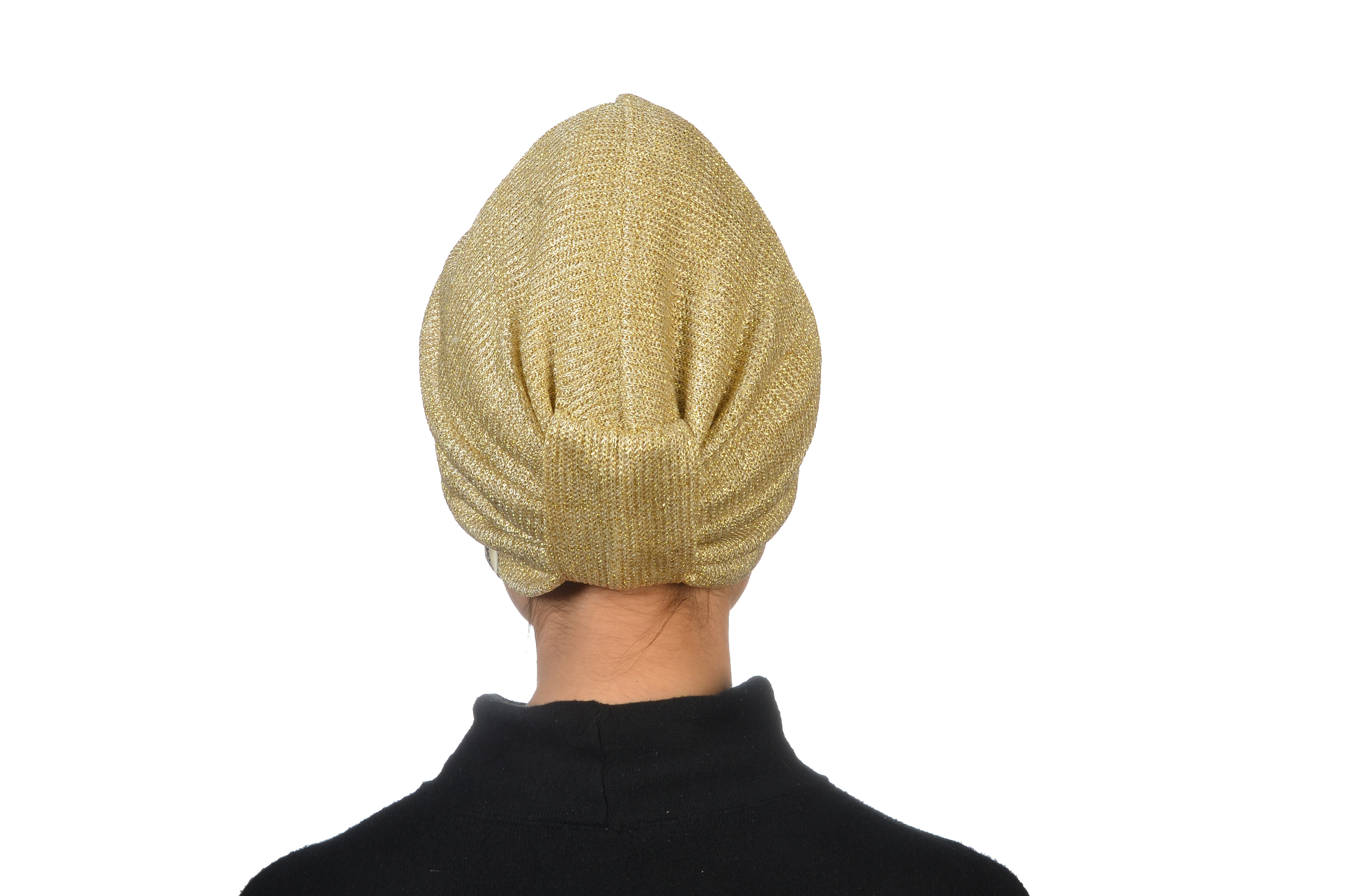 Burgulu Örme Bone - Esnek Triko Kumaş - Altın Rengi - BitterColors