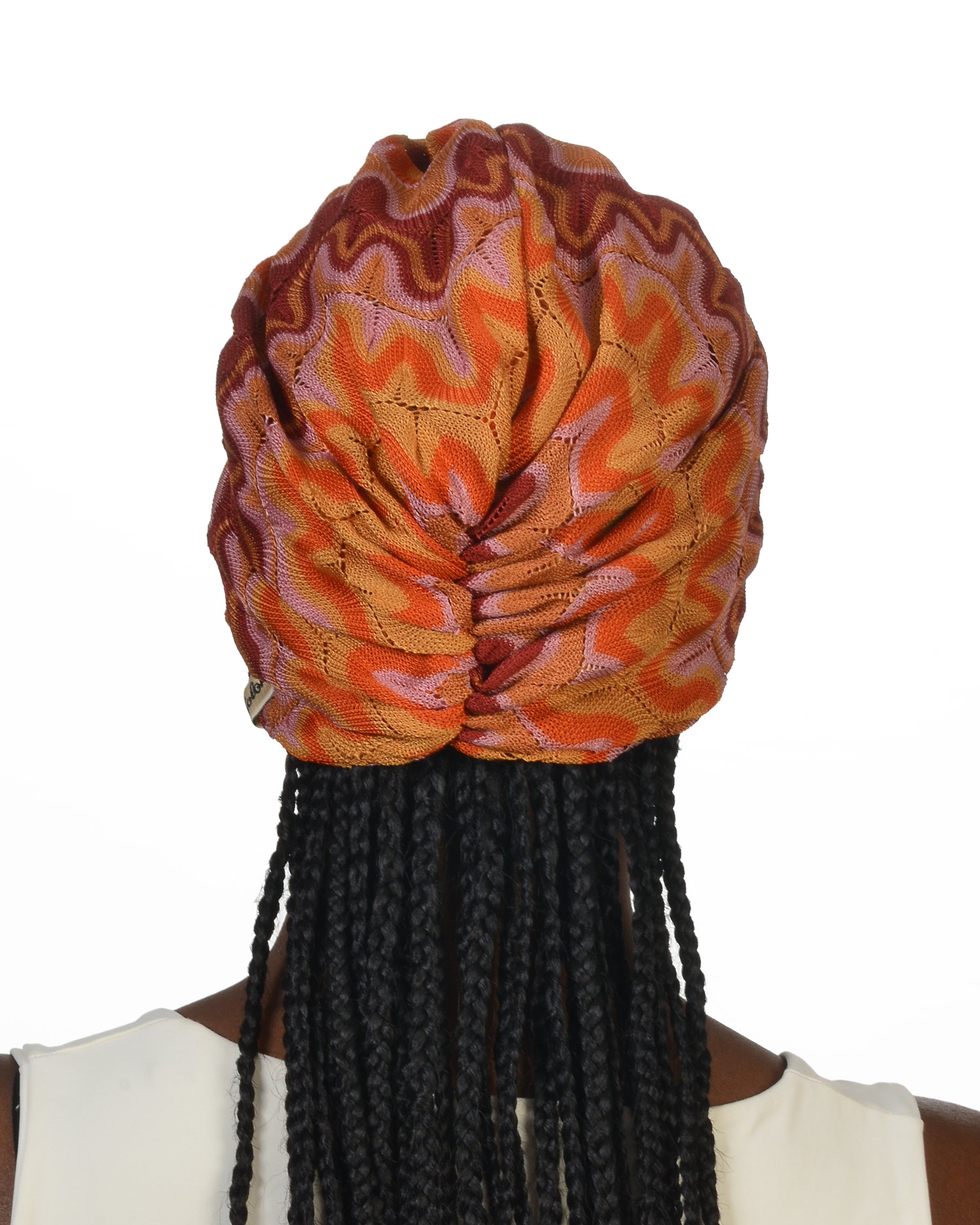 Suna Büzgülü Bone - Örme/Triko Kumaş - Çok Renkli/Turuncu - BitterColors