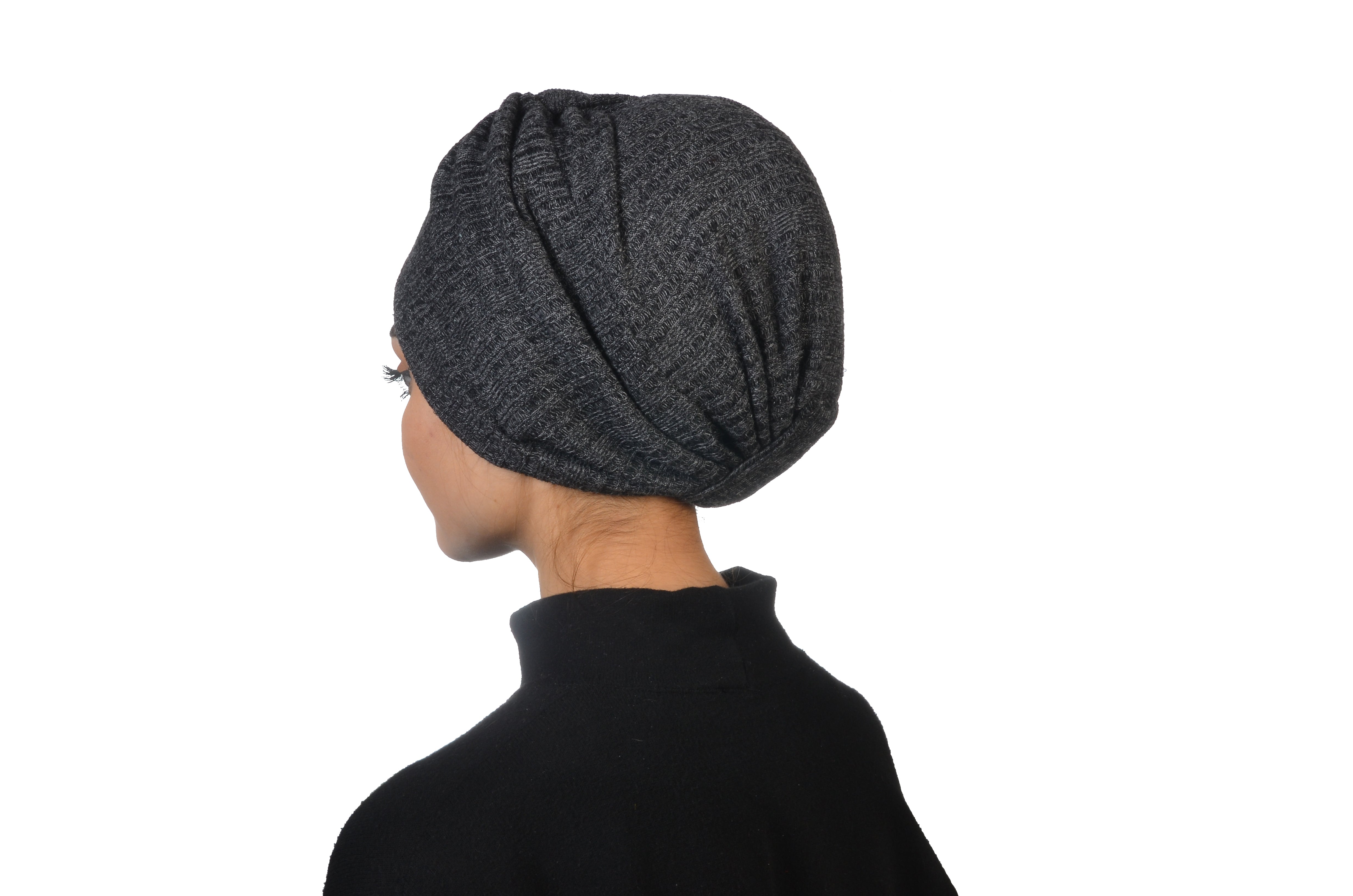 Burgulu Örme Bone - Esnek Triko Kumaş - Antrasit Rengi - BitterColors