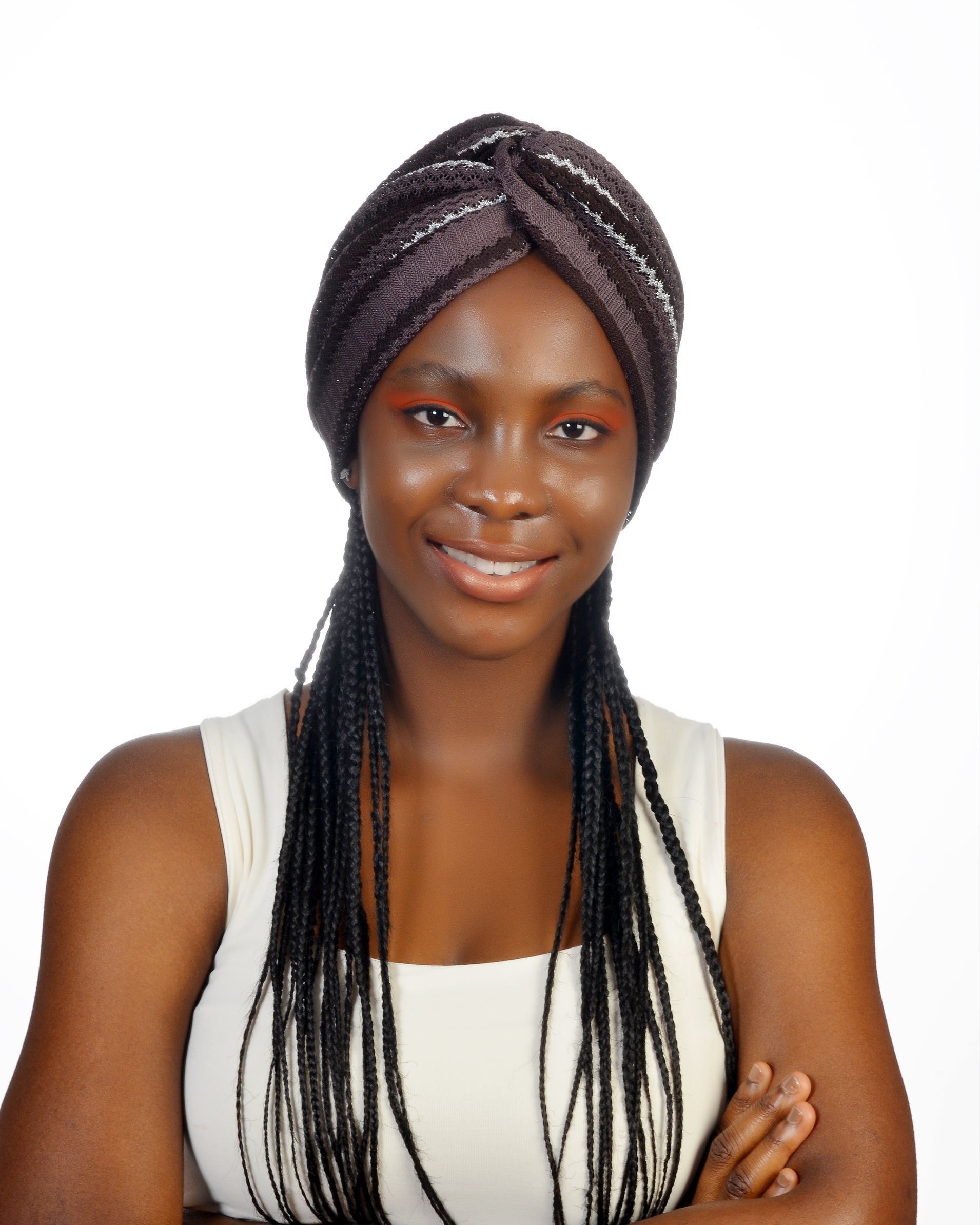 Twisted Bitter Burgulu Bone - Esnek Triko Simli Kumaş - Çok Renkli - Kahverengi Gri BitterColors