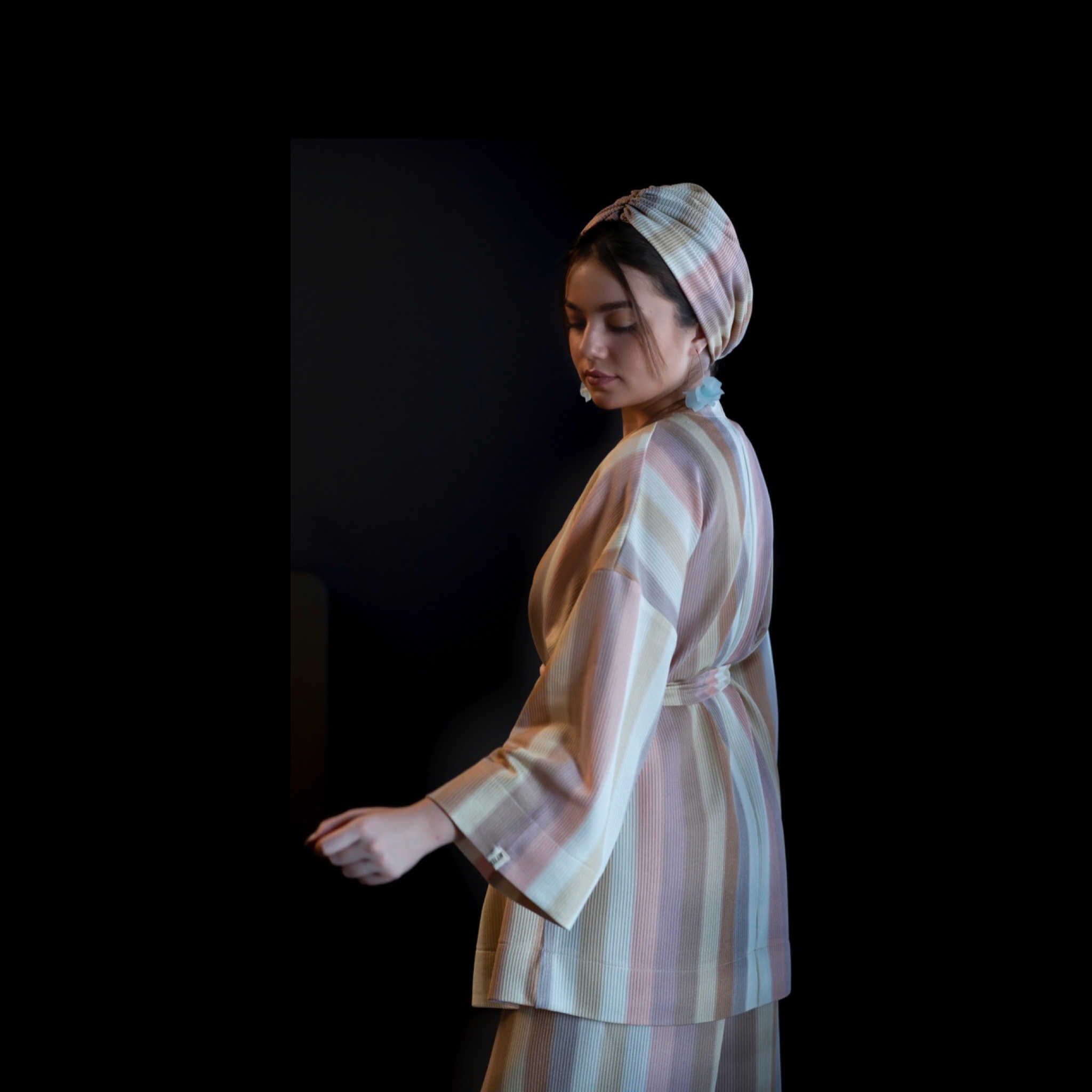 Uzun Kollu Kimono Ceket - Astarsız - Çok Renkli - BitterColors