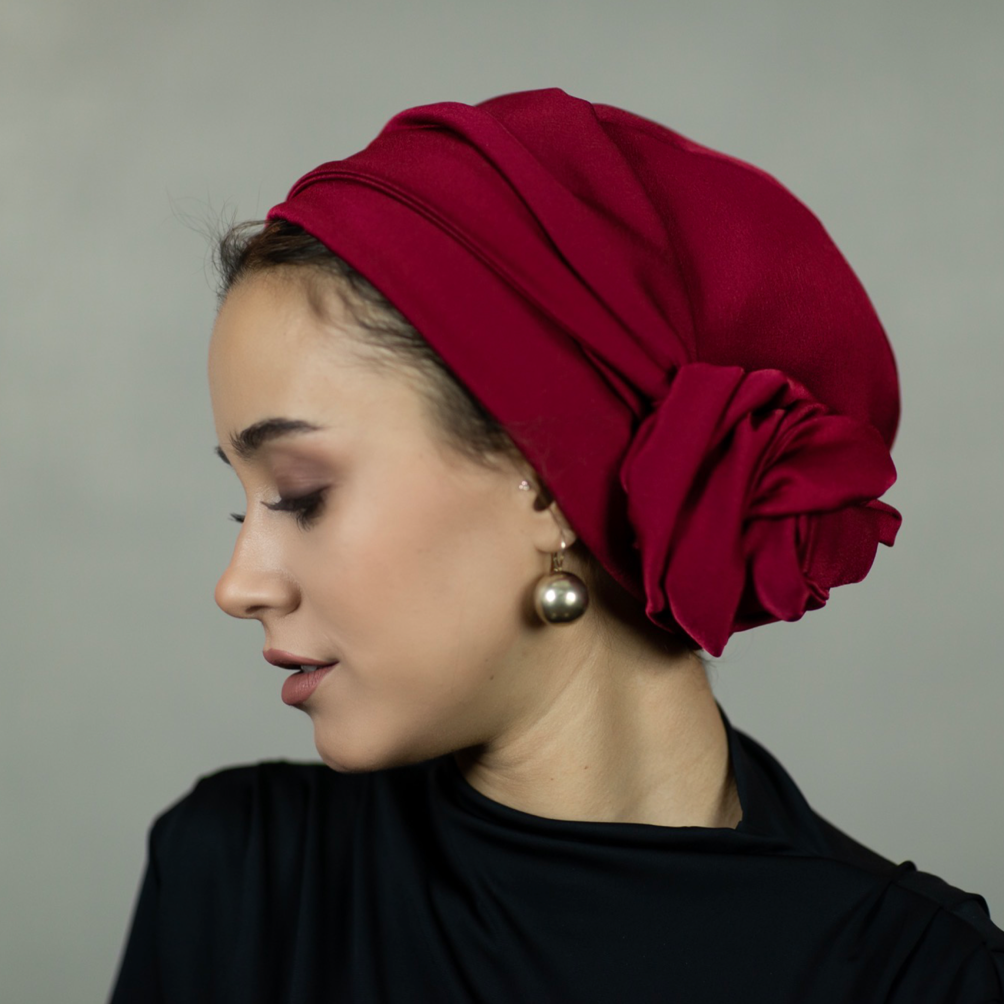 Dubai Krep Saten Bone - Bağlamalı Bone - BitterColors