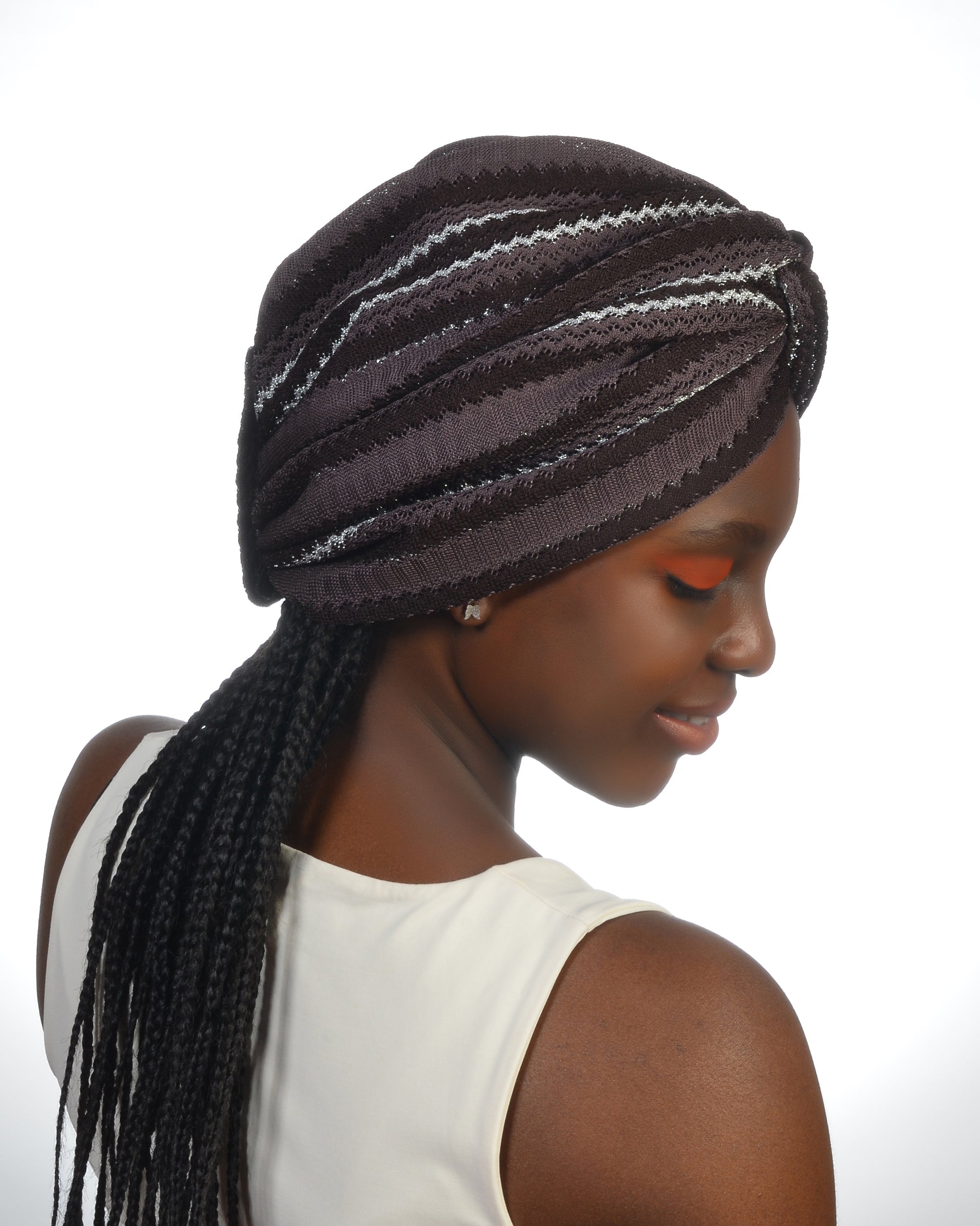 Twisted Bitter Burgulu Bone - Esnek Triko Simli Kumaş - Çok Renkli - Kahverengi Gri BitterColors