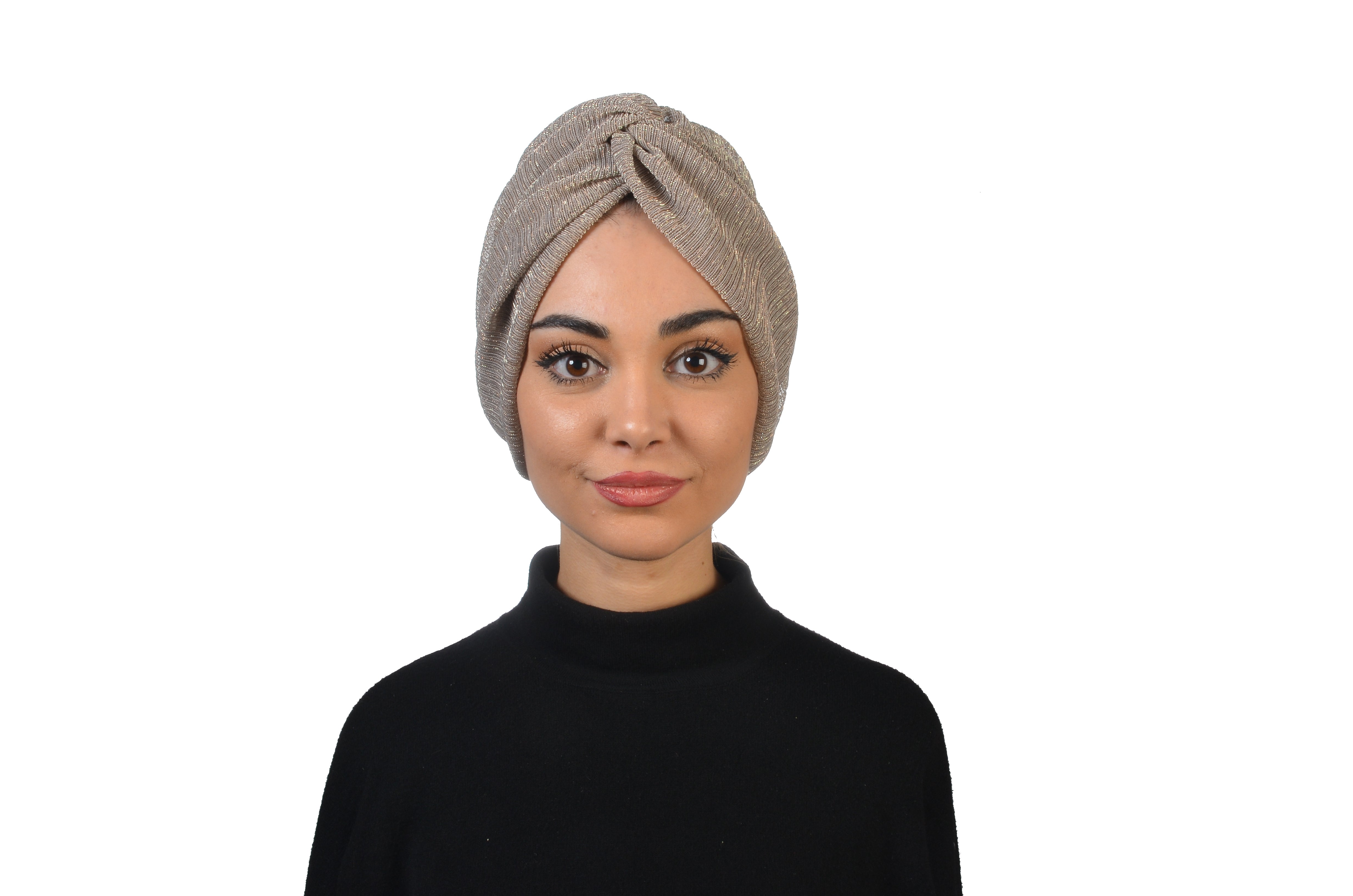 Burgulu Bone - Simli Pilise Kumaş - Krem Rengi - BitterColors