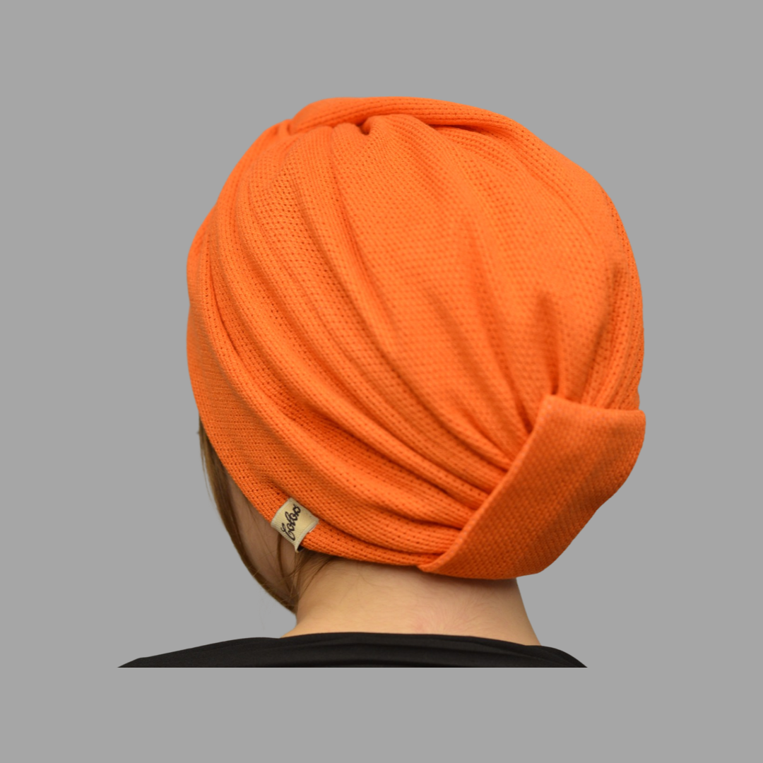 Twisted Beignet, Burgulu Bone - Esnek Triko Kumaş - Turuncu - BitterColors