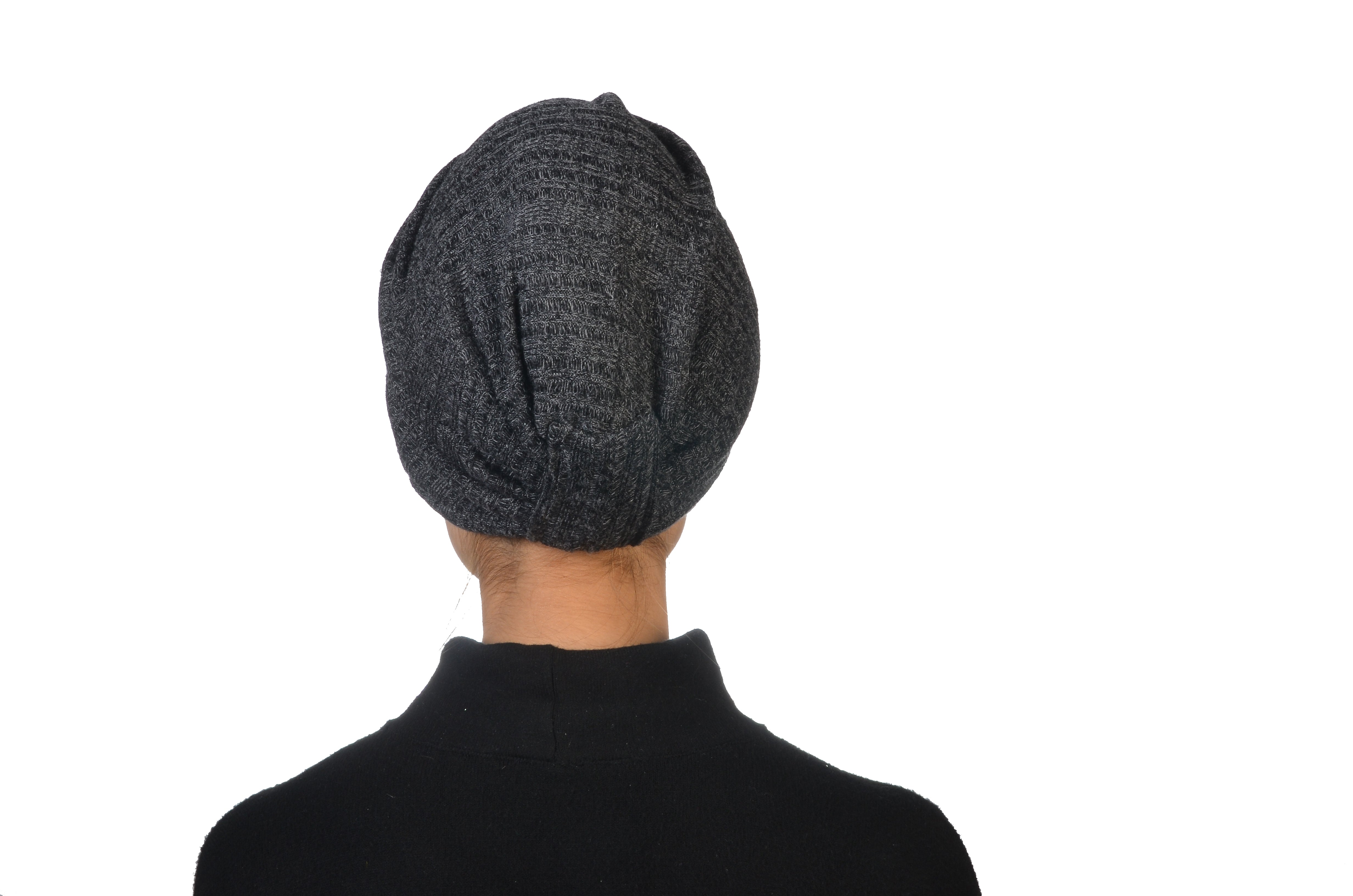 Burgulu Örme Bone - Esnek Triko Kumaş - Antrasit Rengi - BitterColors