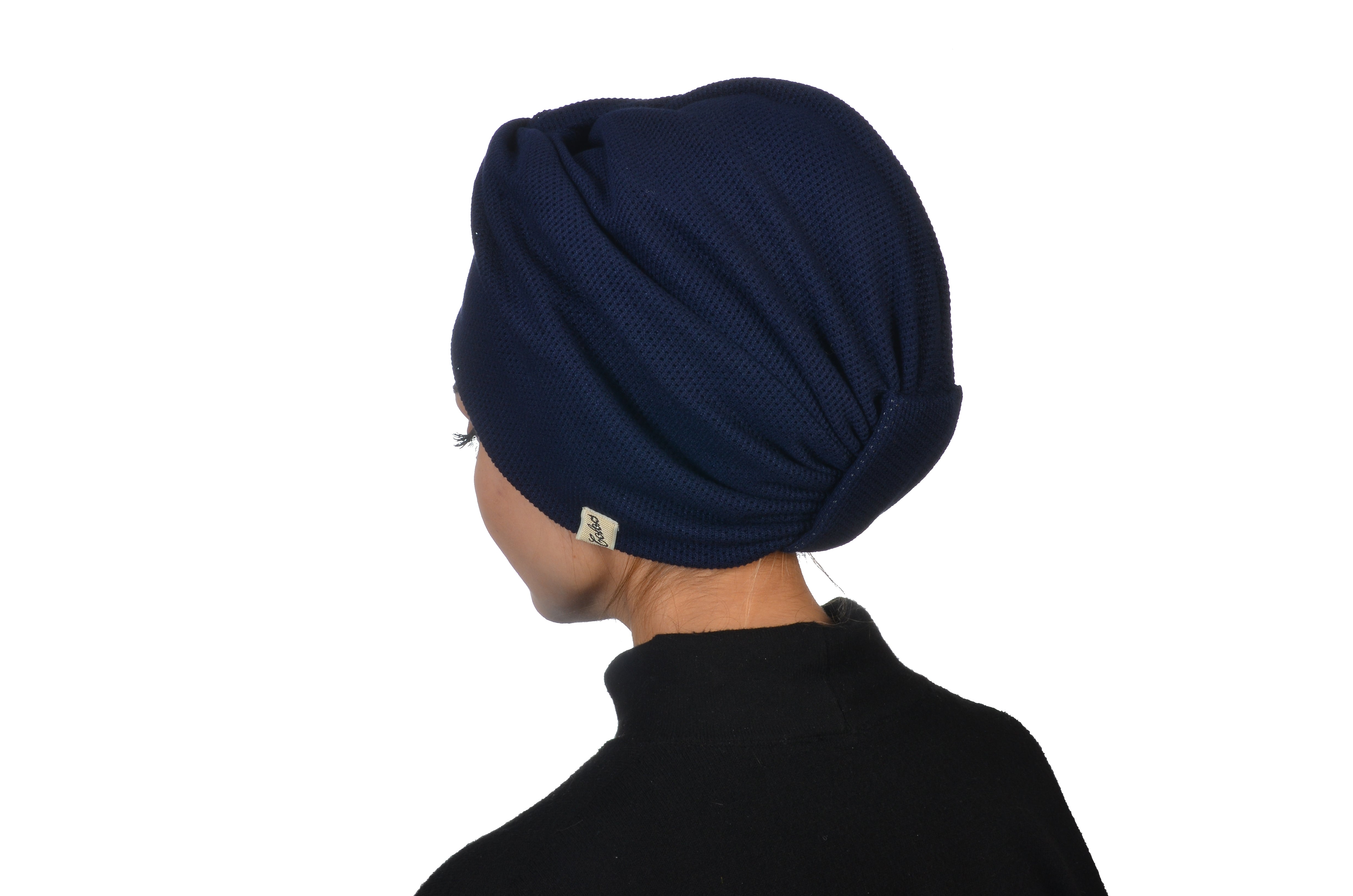 Burgulu Örme Bone - Esnek Triko Kumaş - Lacivert - BitterColors