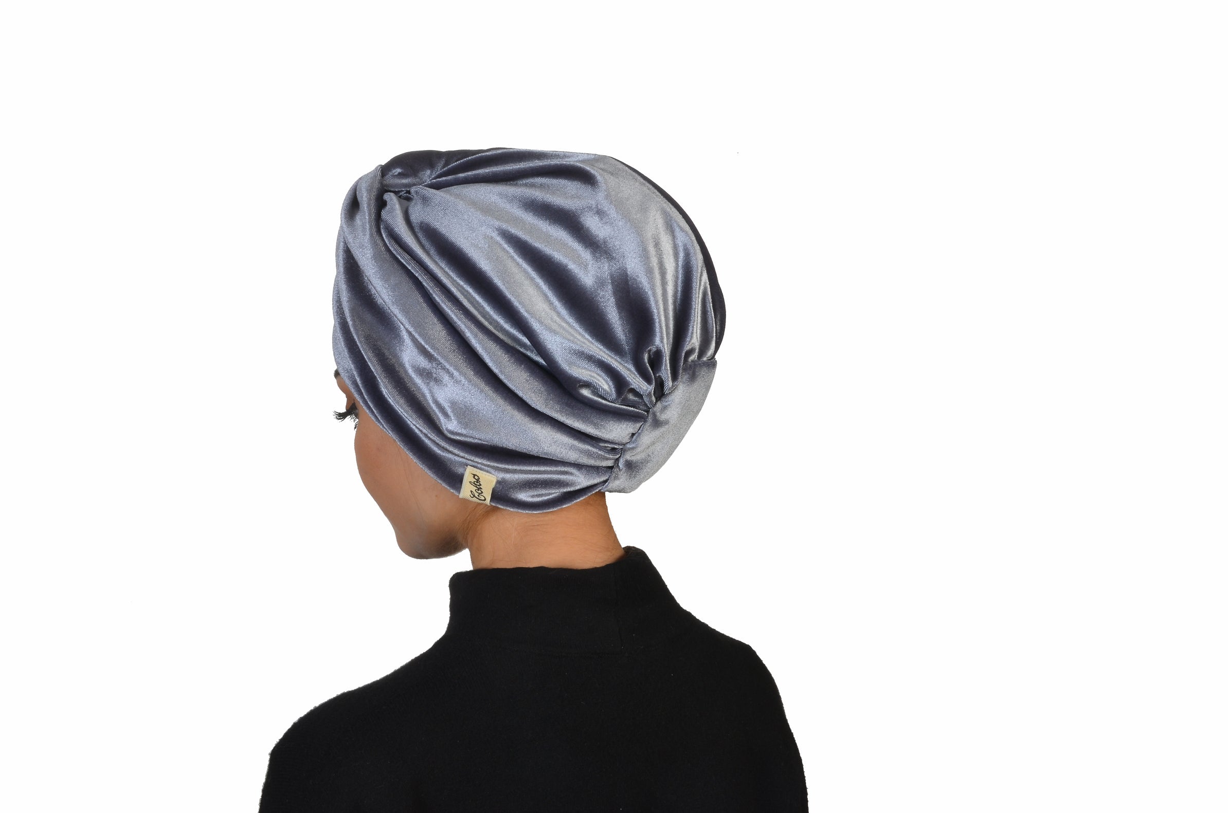 Burgulu Kadife Kumaş Bone - Çift Taraflı - Gri Renk - BitterColors