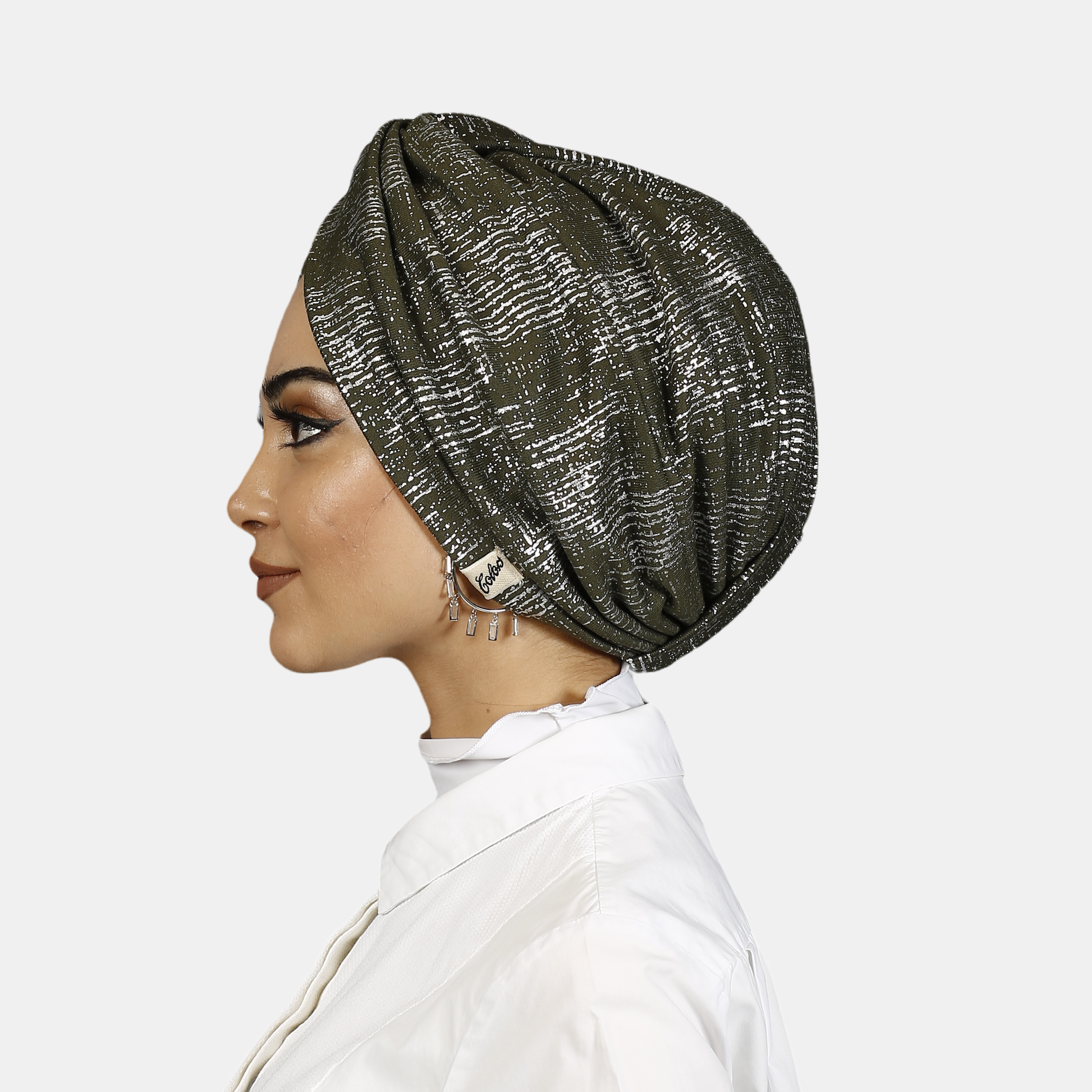 Burgulu Penye Bone - Twisted Combing Khaki - Esnek Kumaş - Haki Rengi - BitterColors