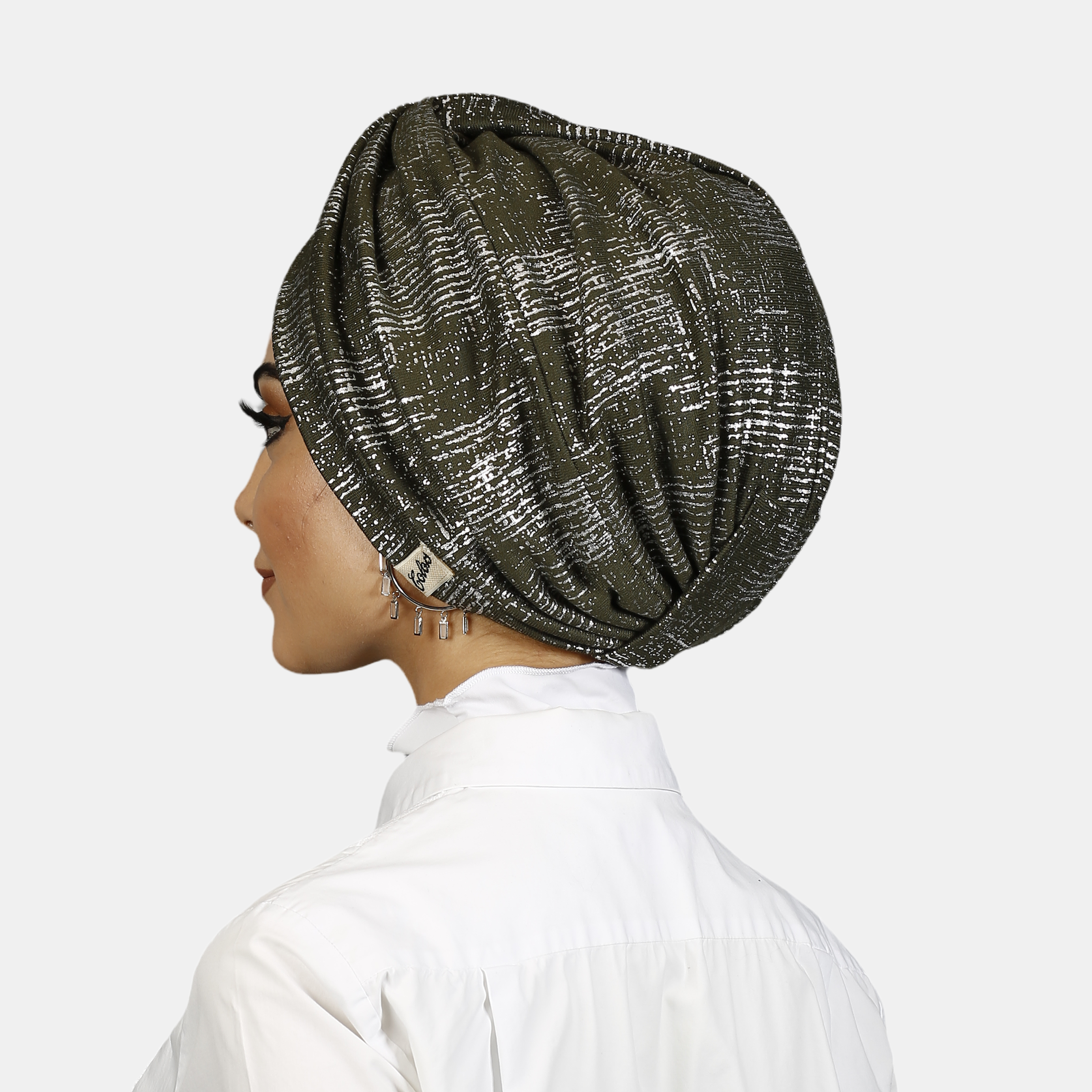 Burgulu Penye Bone - Twisted Combing Khaki - Esnek Kumaş - Haki Rengi - BitterColors