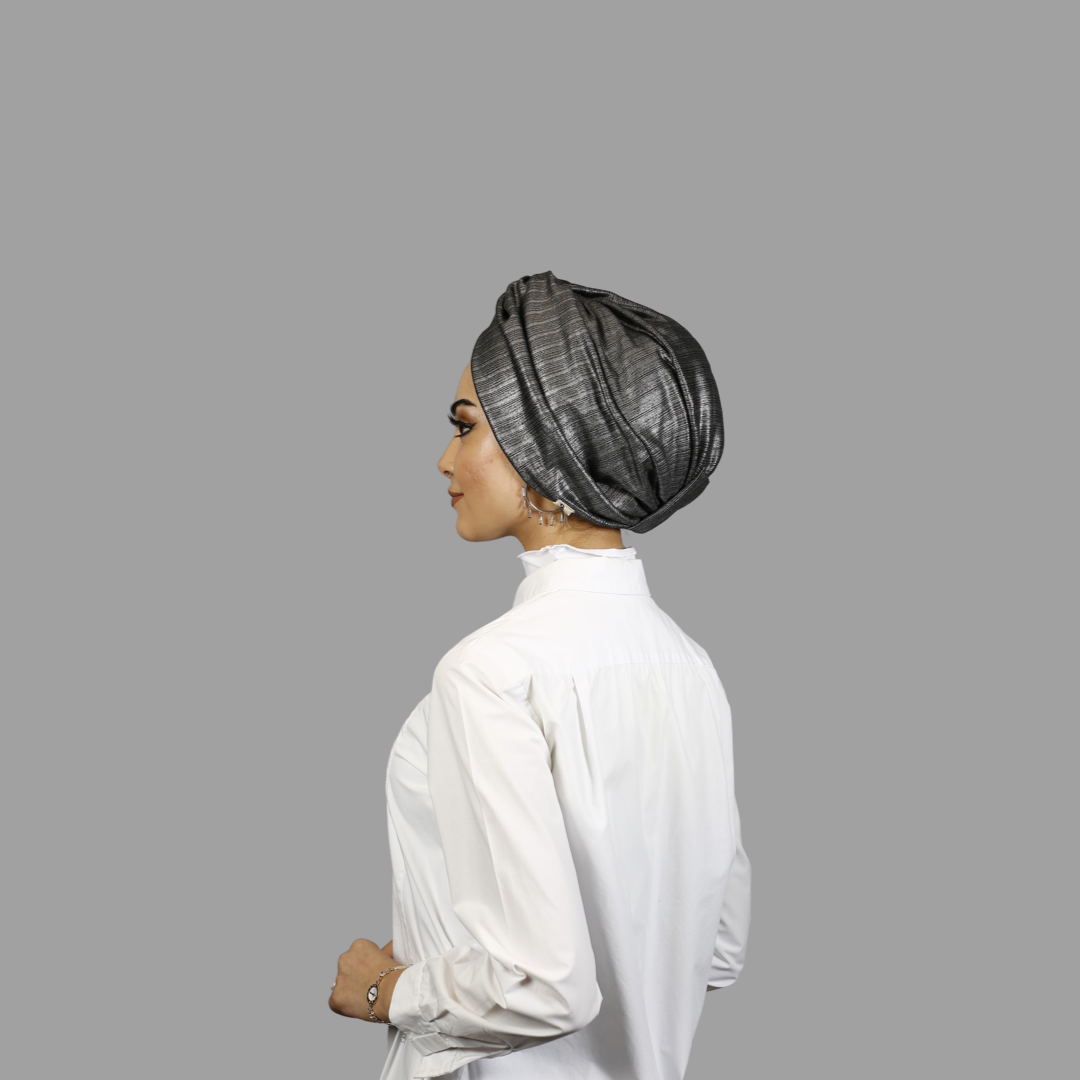 Burgulu Esnek Bone - Metalik Gri  - BitterColors