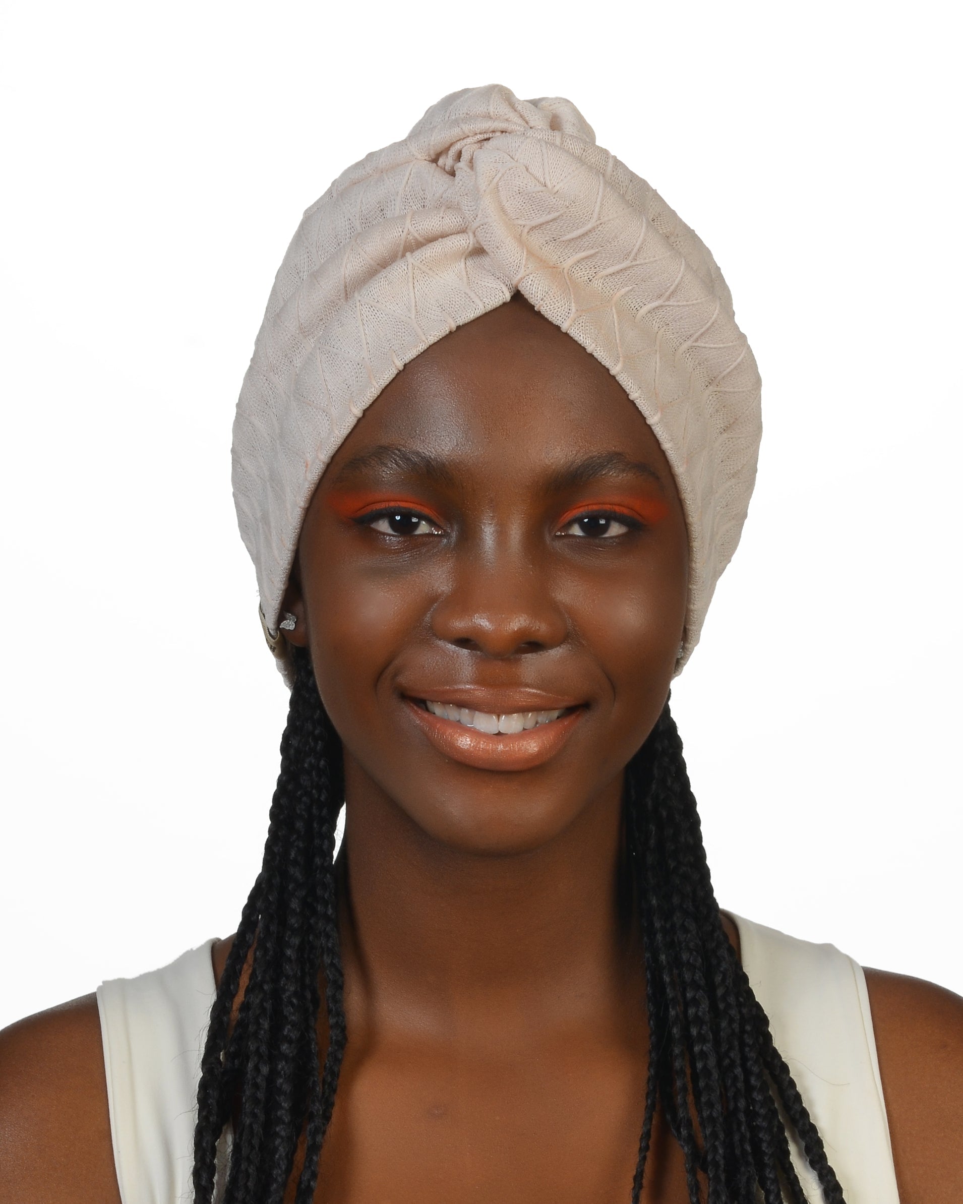 Twisted Mine Burgulu Bone - Esnek Triko Kumaş - Krem Rengi - BitterColors