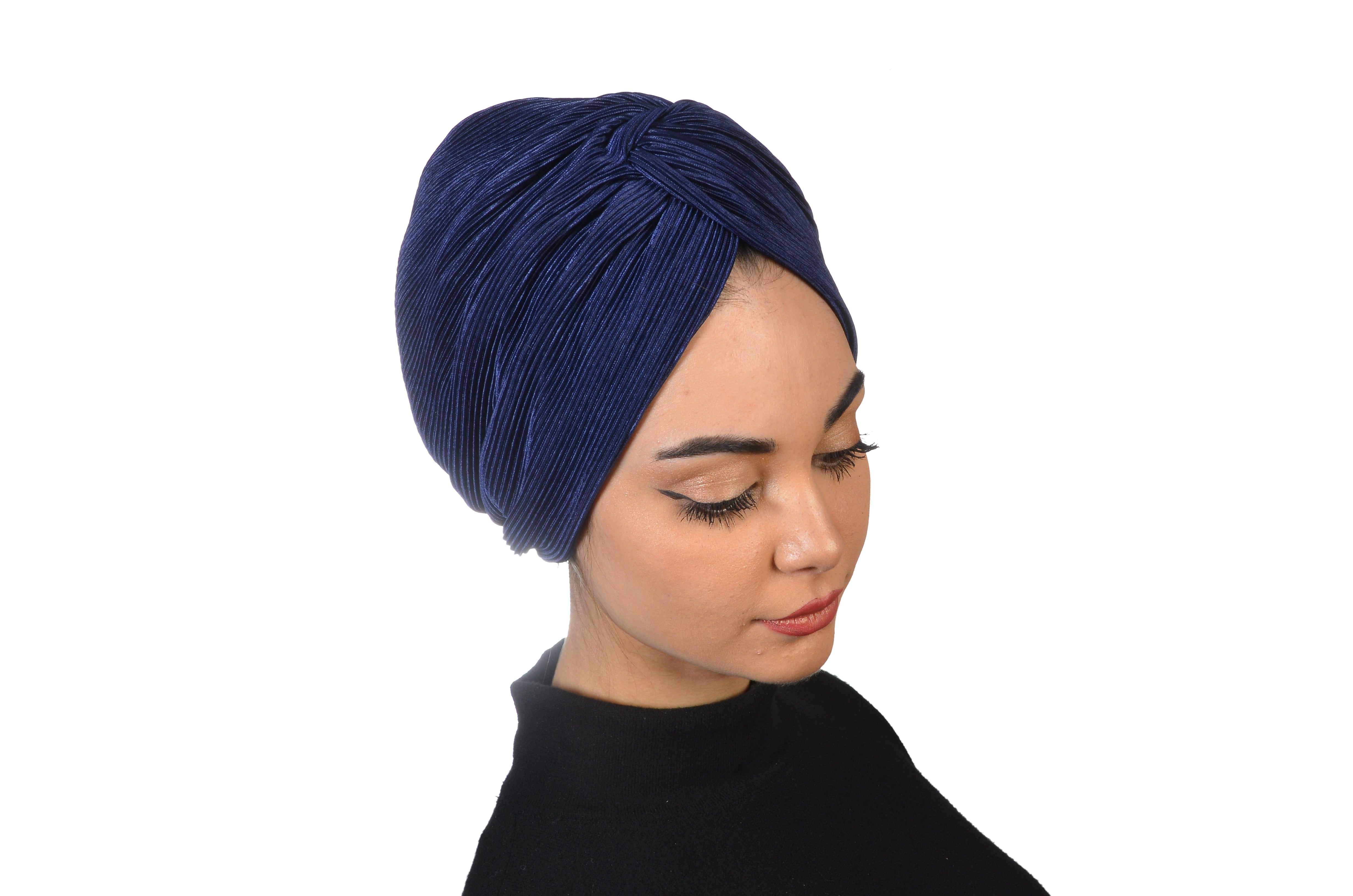 Burgulu Pilise Kumaş Bone - Çift Taraflı - Lacivert - BitterColors