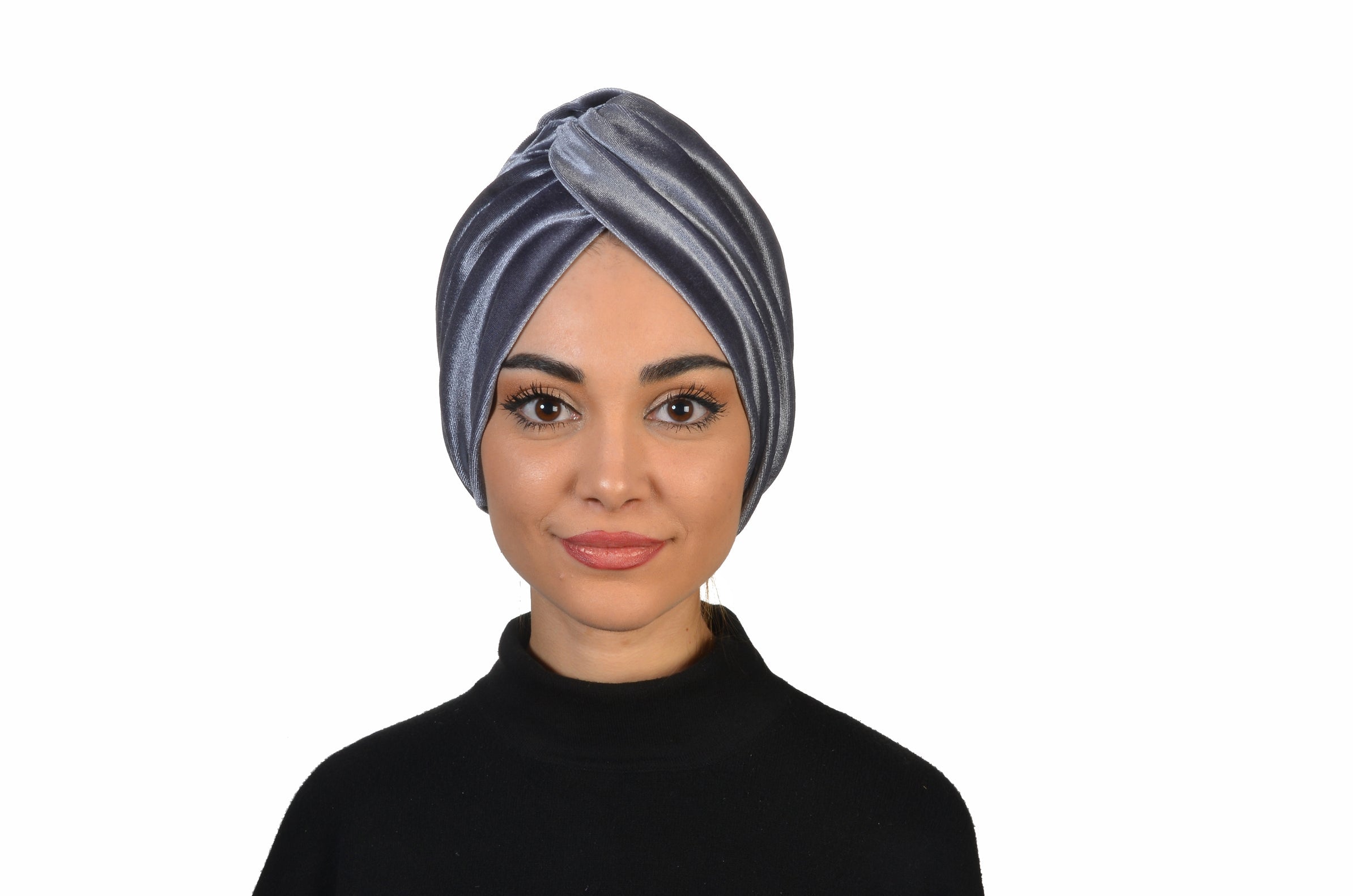 Burgulu Kadife Kumaş Bone - Çift Taraflı - Gri Renk - BitterColors