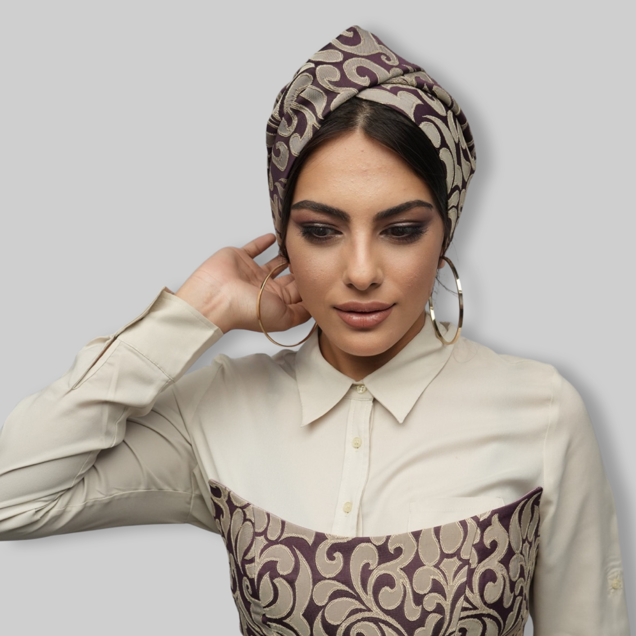 Boncuk İşlemeli Bone - Portatif Bant Detayı - Çok Renkli - BitterColors