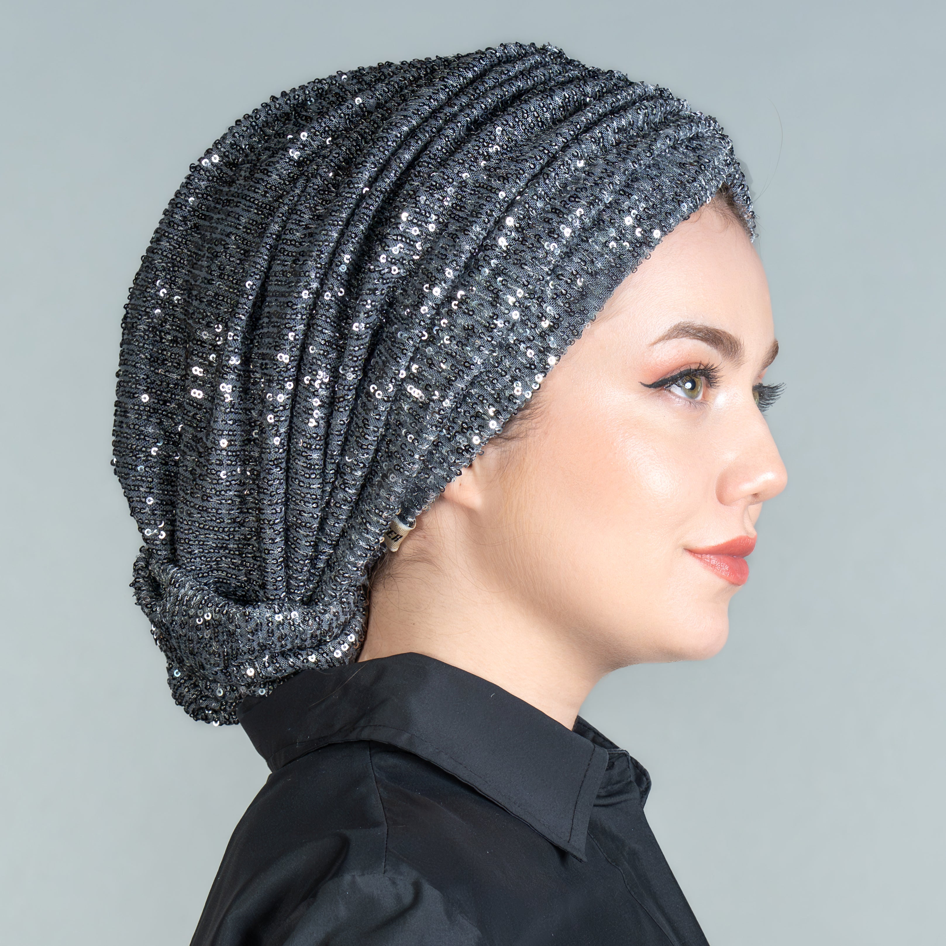 Beyrut Pul Payet Bone - Penye Astarlı - Kullanıma Hazır Bone - Siyah , Gold , Beyaz , Bordo , Lacivert - BitterColors