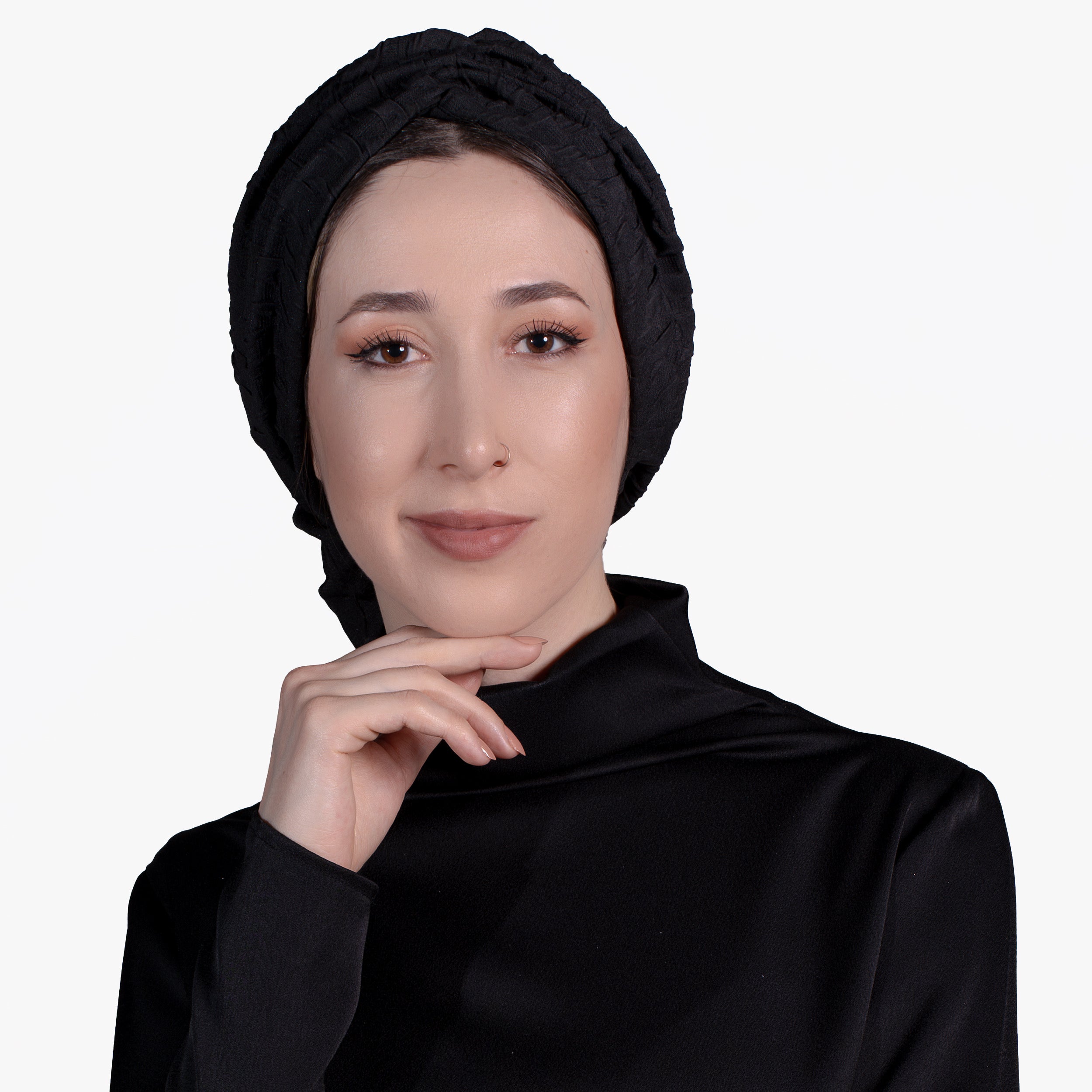 Esra Tokelli Kabartmalı Kumaş Büzgülü Bone
