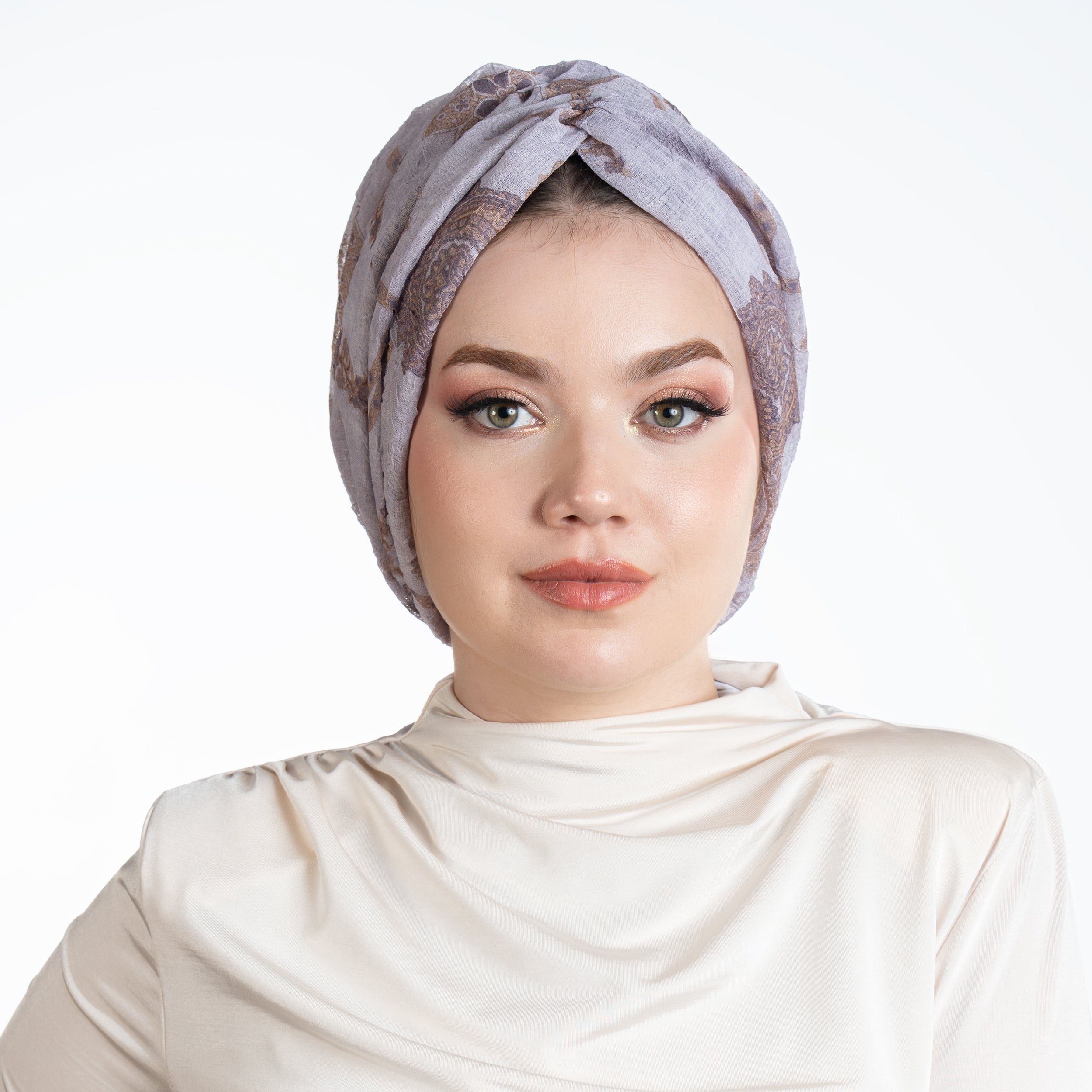 Bitter Keten Lila Renkli Bone - Büzgülü - Keten Kumaş - BitterColors