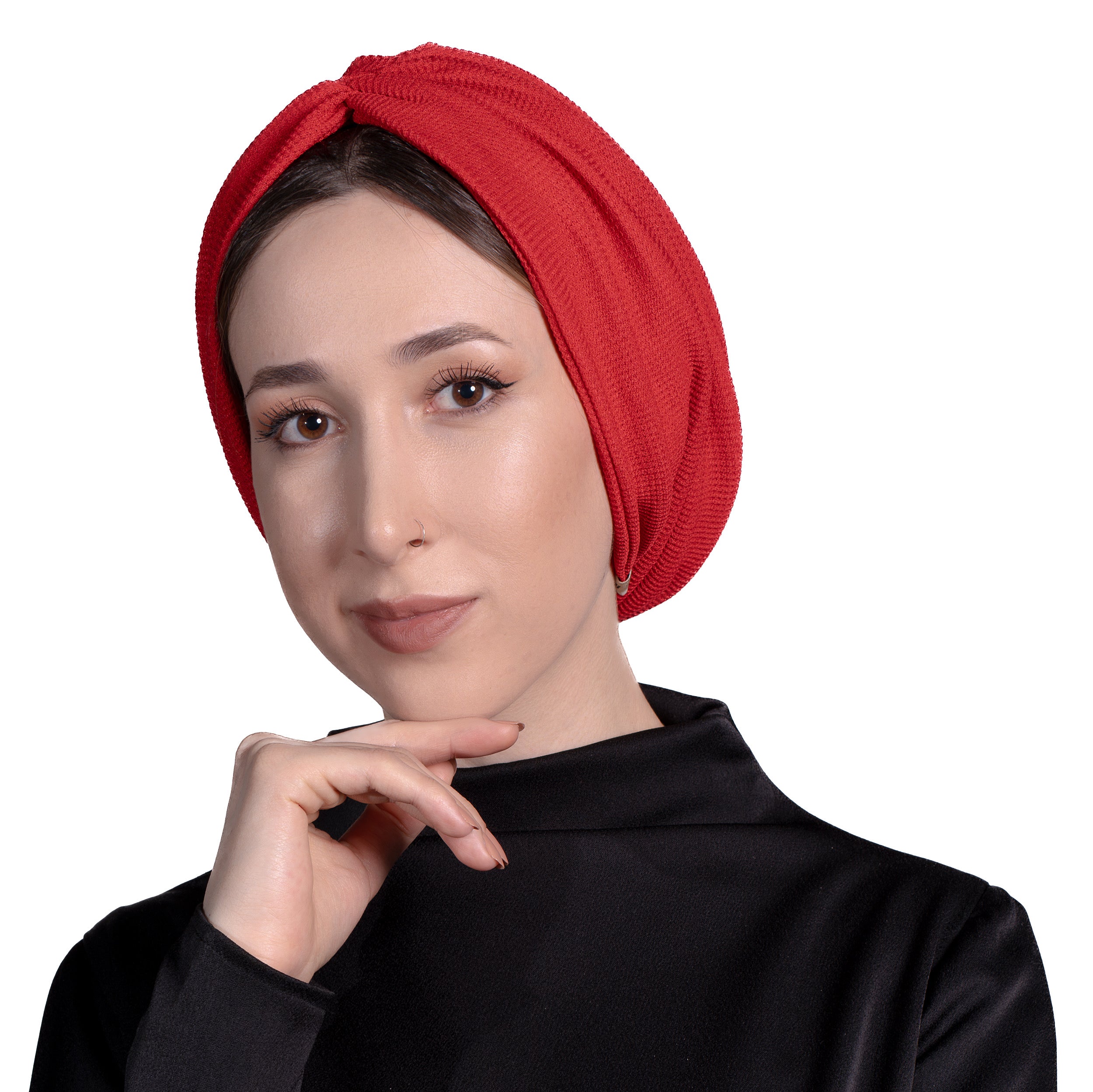 Bitter Comfy Red Bone,  Kırmızı Büzgülü, Çift taraflı, El Yapımı Şık Bone