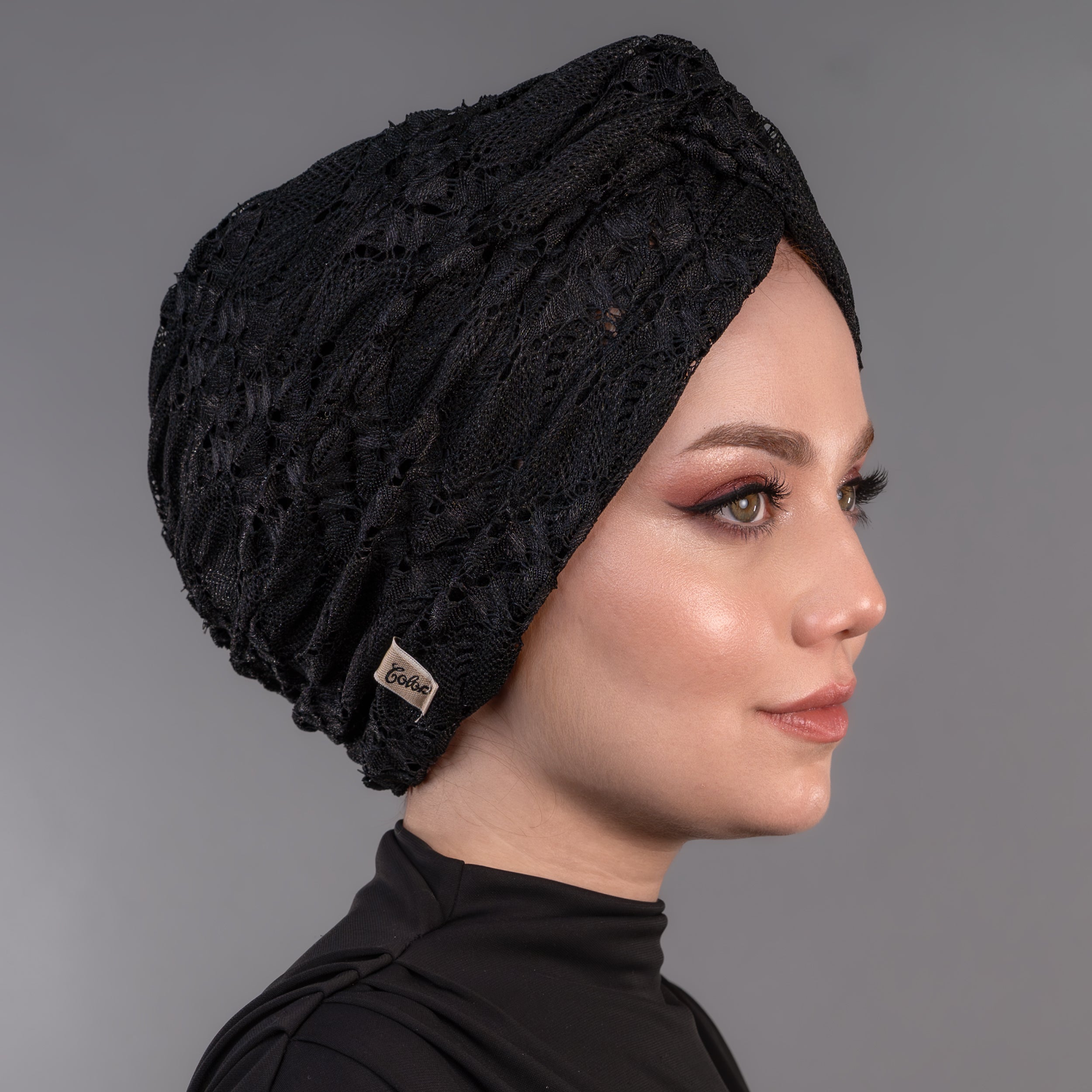 Aura X Burgulu Bone - Esnek Triko Kumaş - Siyah Renkli - BitterColors