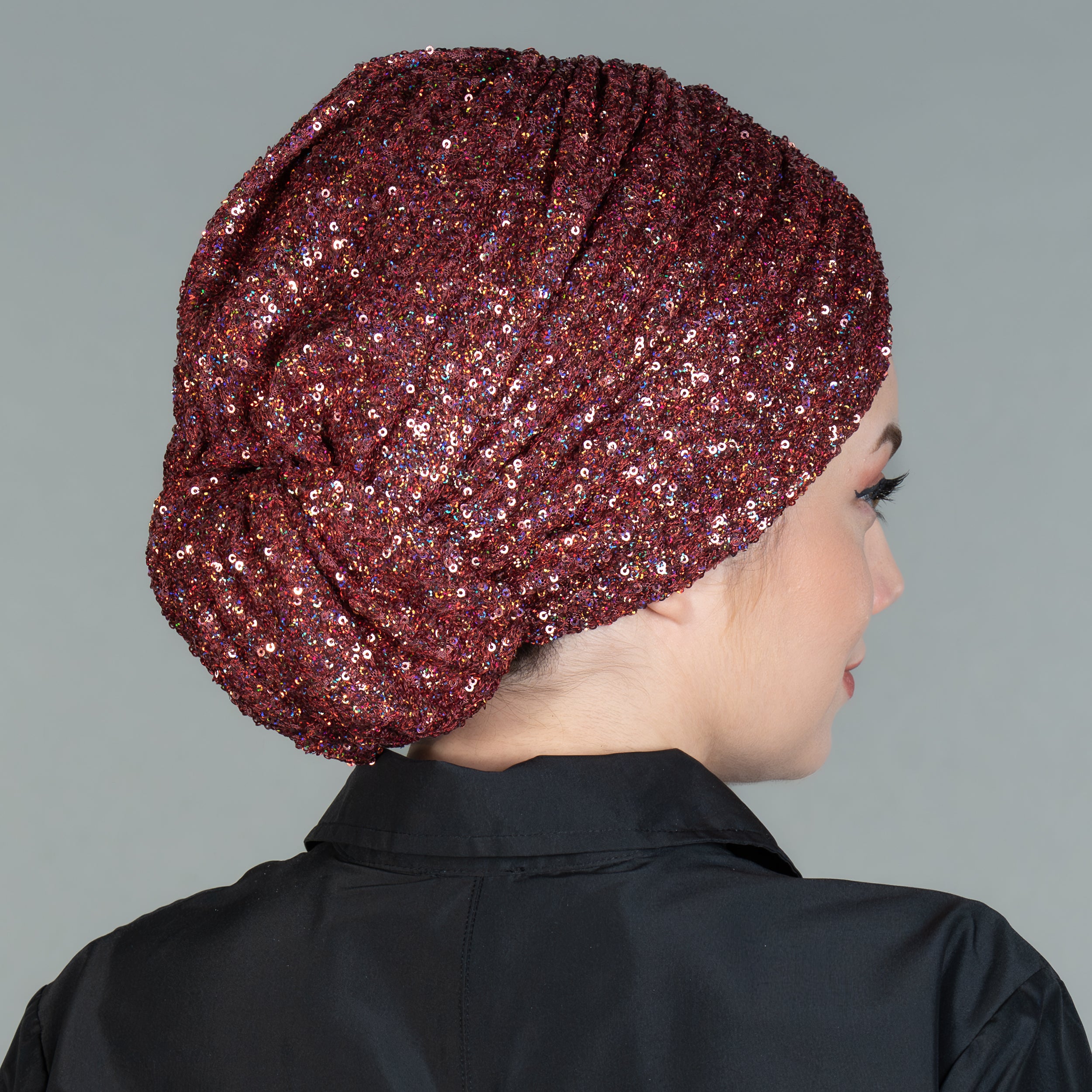 Beyrut Pul Payet Bone - Penye Astarlı - Kullanıma Hazır Bone - Siyah , Gold , Beyaz , Bordo , Lacivert - BitterColors