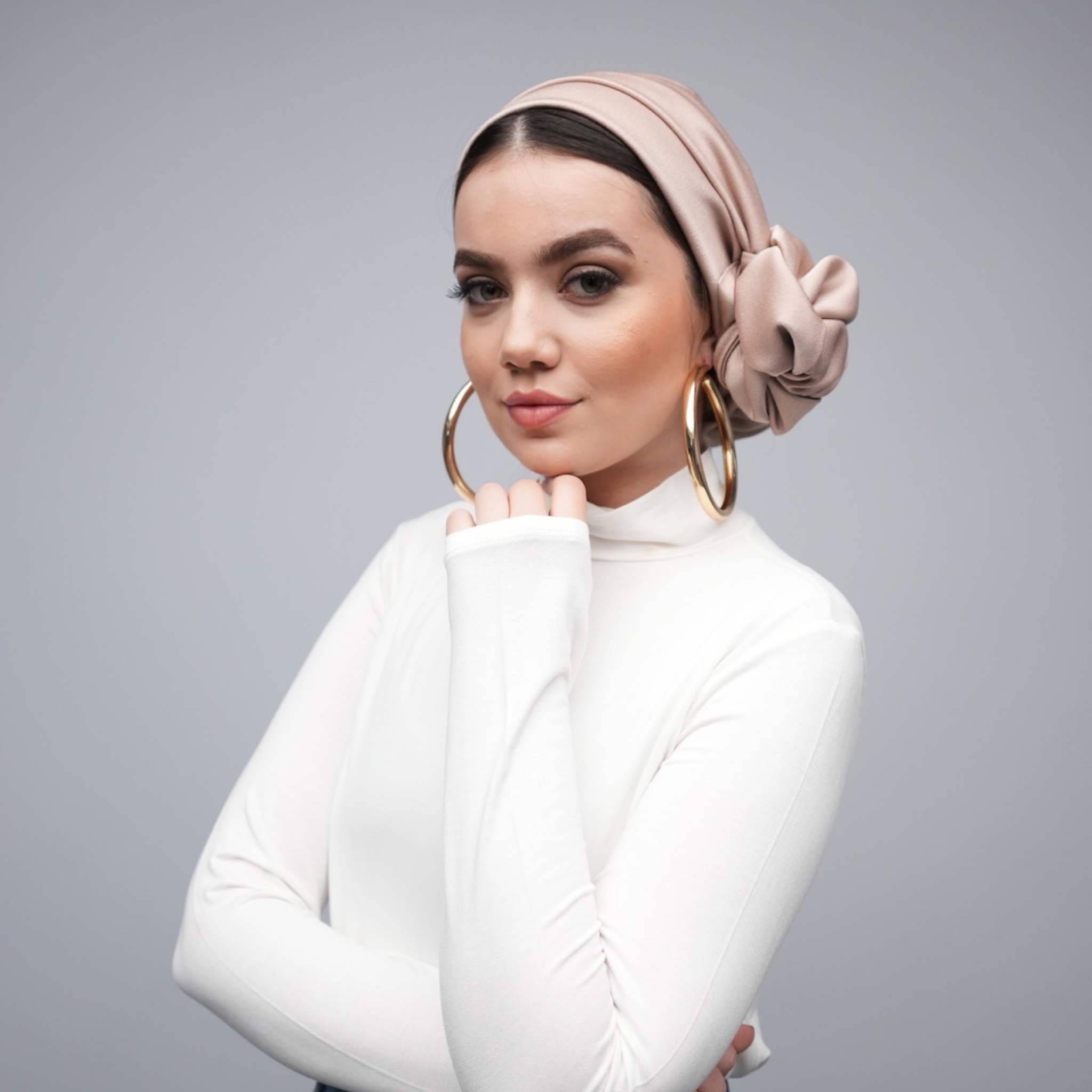 Dubai, Krep Saten Bone, Dubai Crepe Sateen Turban