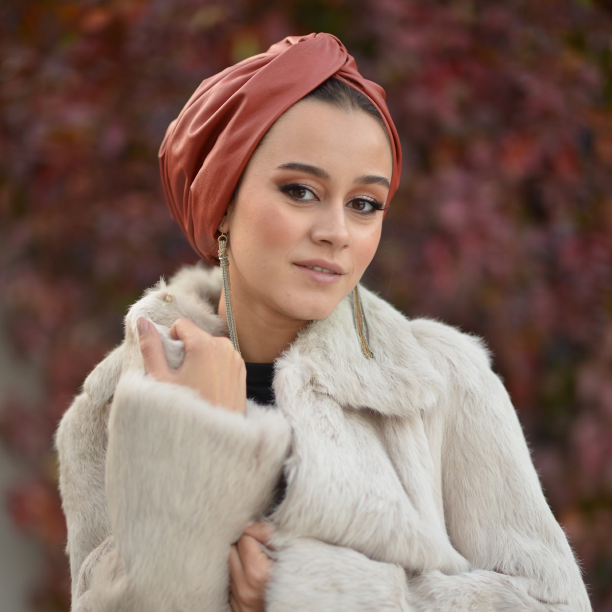 Roma Deri-Süet Çift Yönlü Bone /  Rome Leather Suede Double Sided Turban