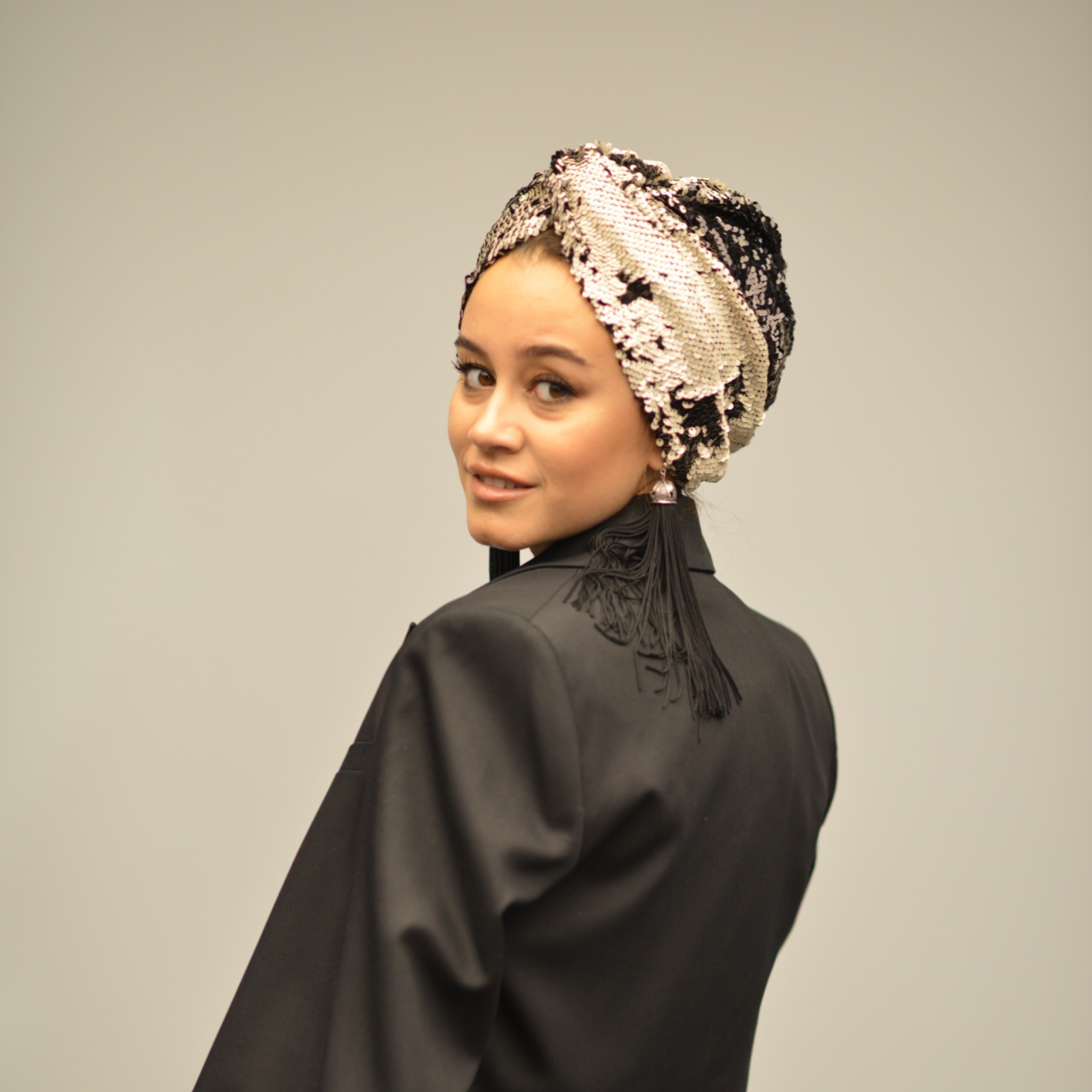 Roma Pul Payet Bone / Rome Sequin Turban