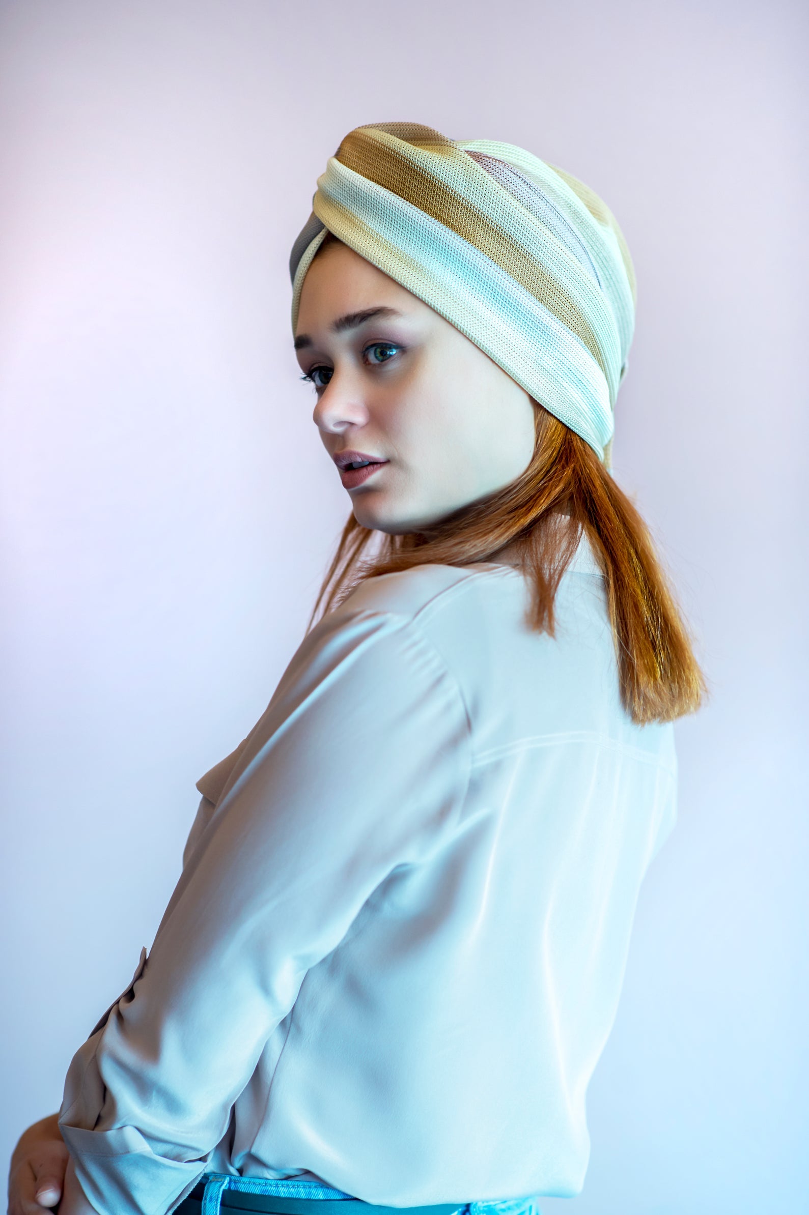 Twisted Sofia Pastel Renkli El Yapımı Esnek Örme Triko Kumaş El Yapımı Şık Bone