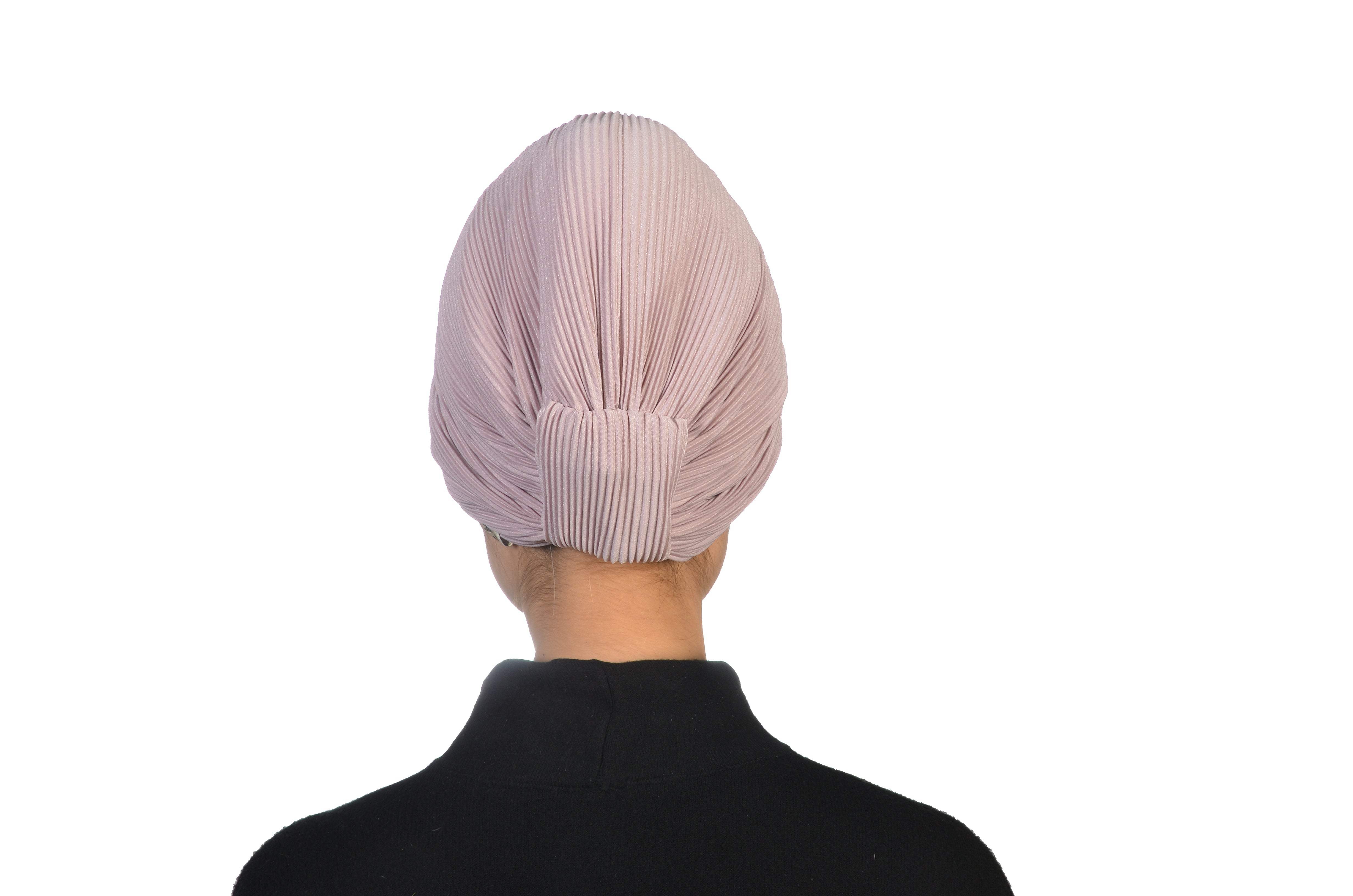 Twisted Pleat Powder Pudra Pembe Esnek Plise Kumaş El Yapımı Şık Bone