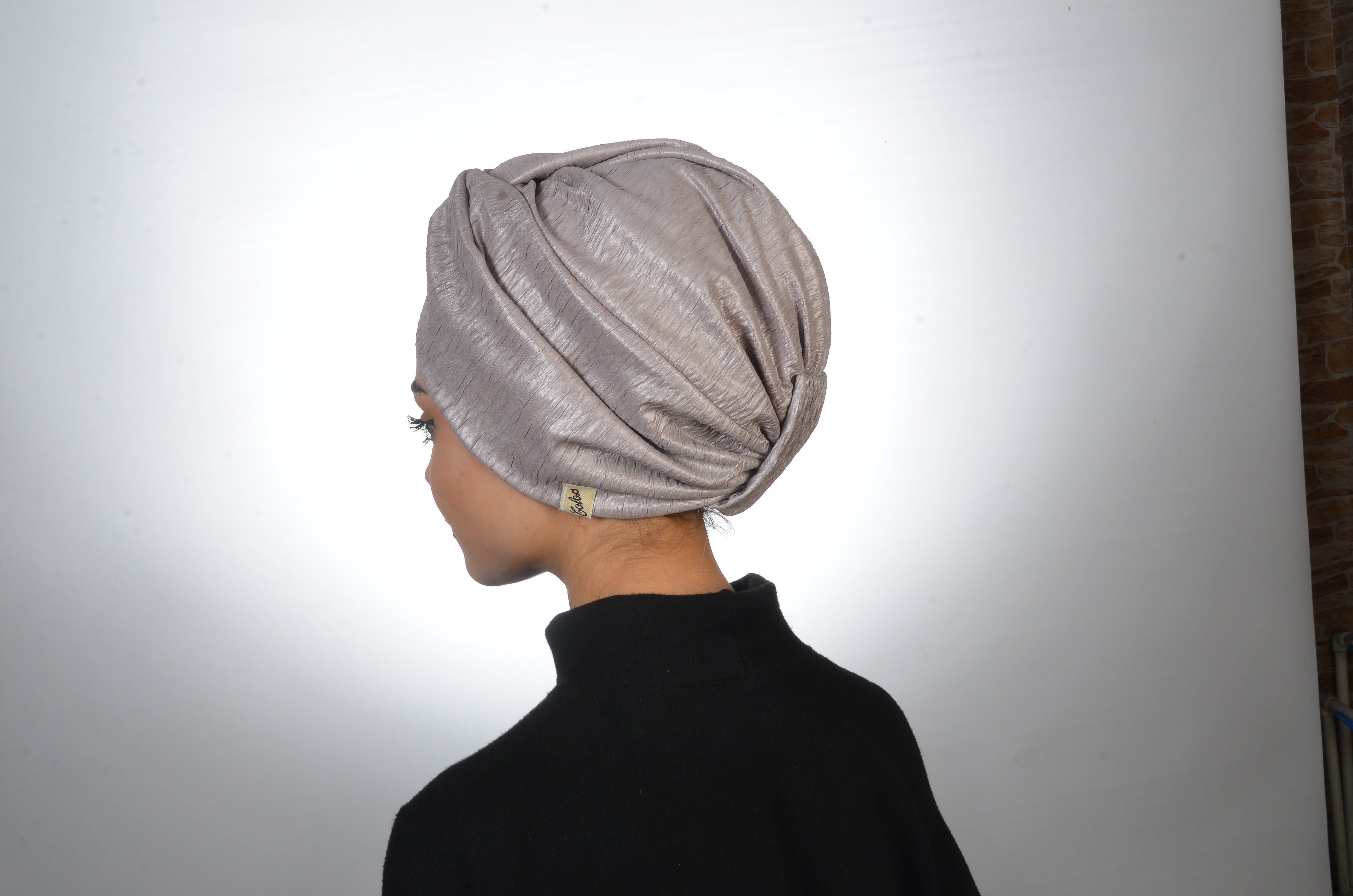Twisted Crinkle Mink Vizon Renkli El Yapımı Şık Bone