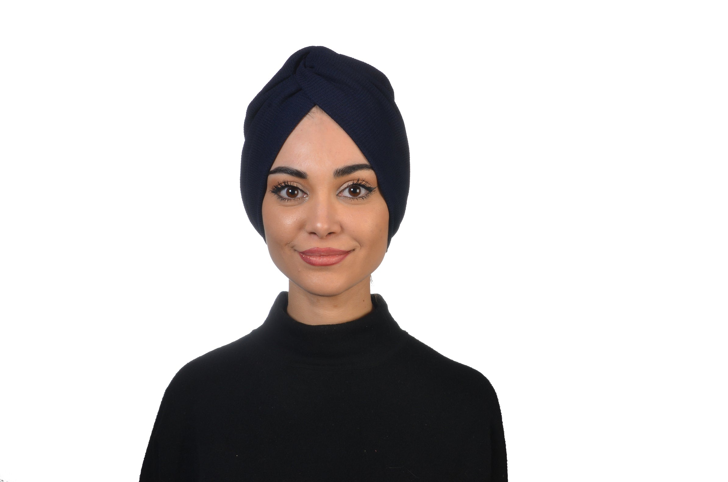 Twisted Comfy Navy Lacivert Renkli Esnek Triko/Örme Kumaş El Yapımı Bone