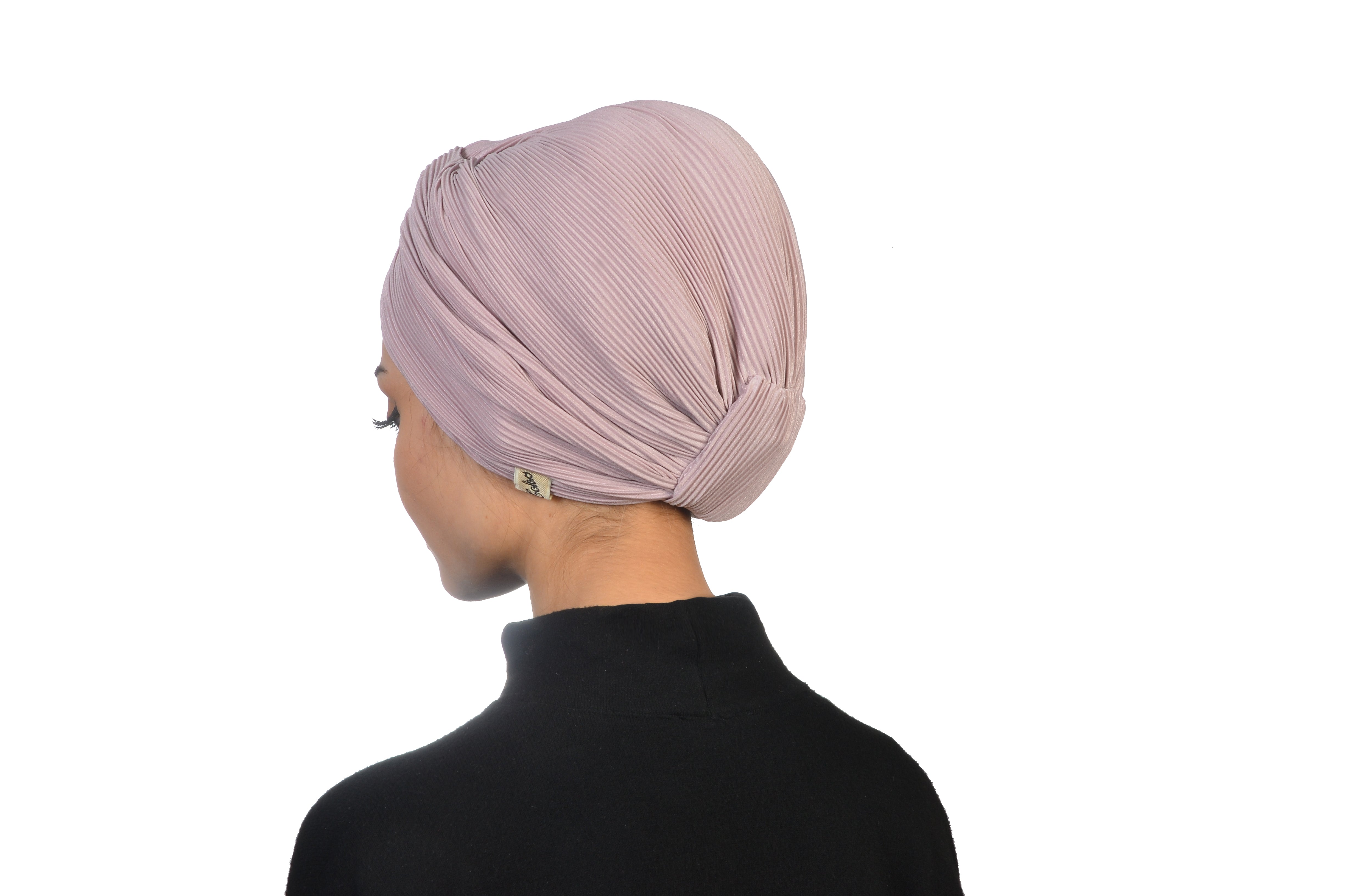 Twisted Pleat Powder Pudra Pembe Esnek Plise Kumaş El Yapımı Şık Bone