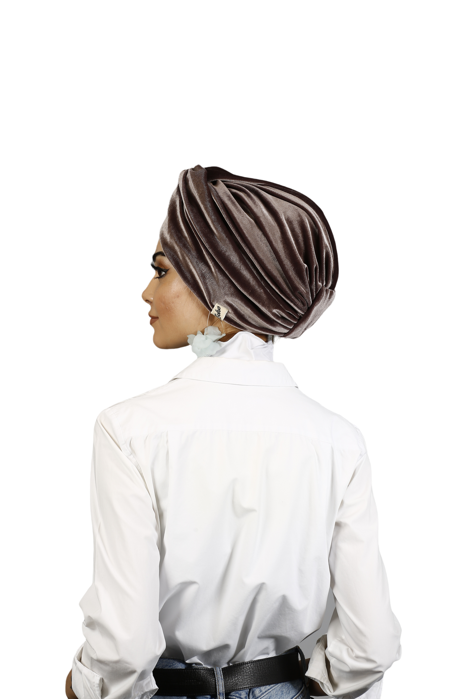 Twisted Velvet Mink Vizon Rengi Esnek Kadife El Yapımı Şık Bone