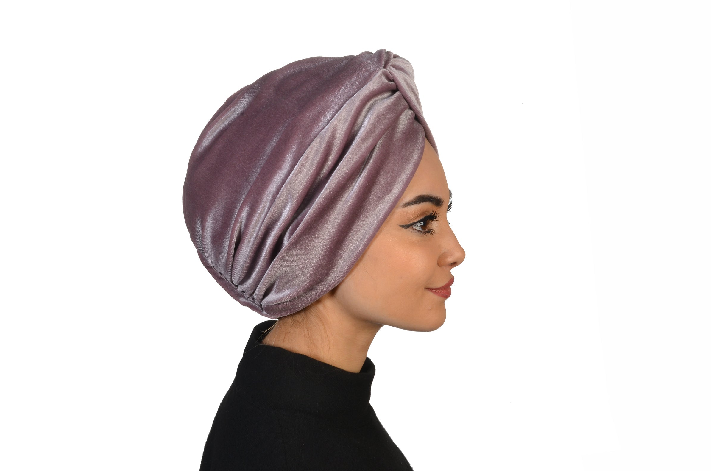 Twisted Velvet pink pembe Esnek Kadife Kumaş El Yapımı Şık Bone