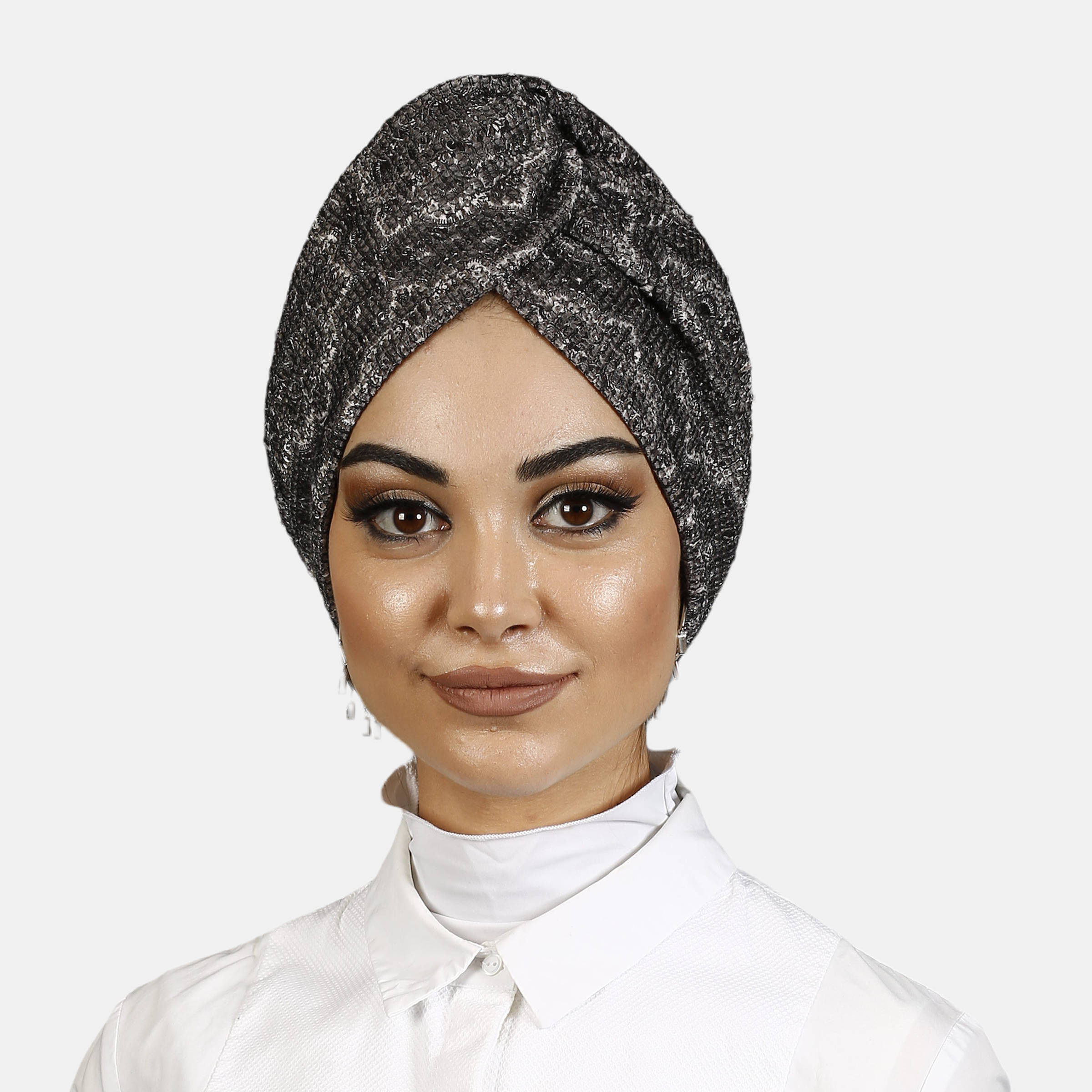 Twisted Floral Anthracite Antrasit Rengi Çiçek Desenli El Yapımı Şık Bone
